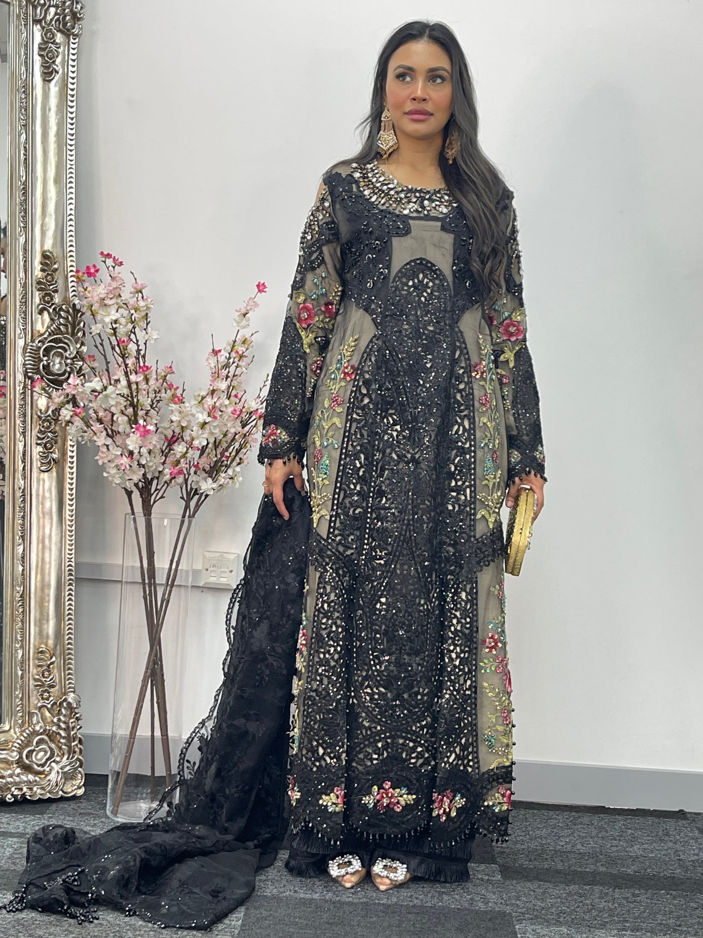 Nagin - Maria B Inspired Embroidered - Black -