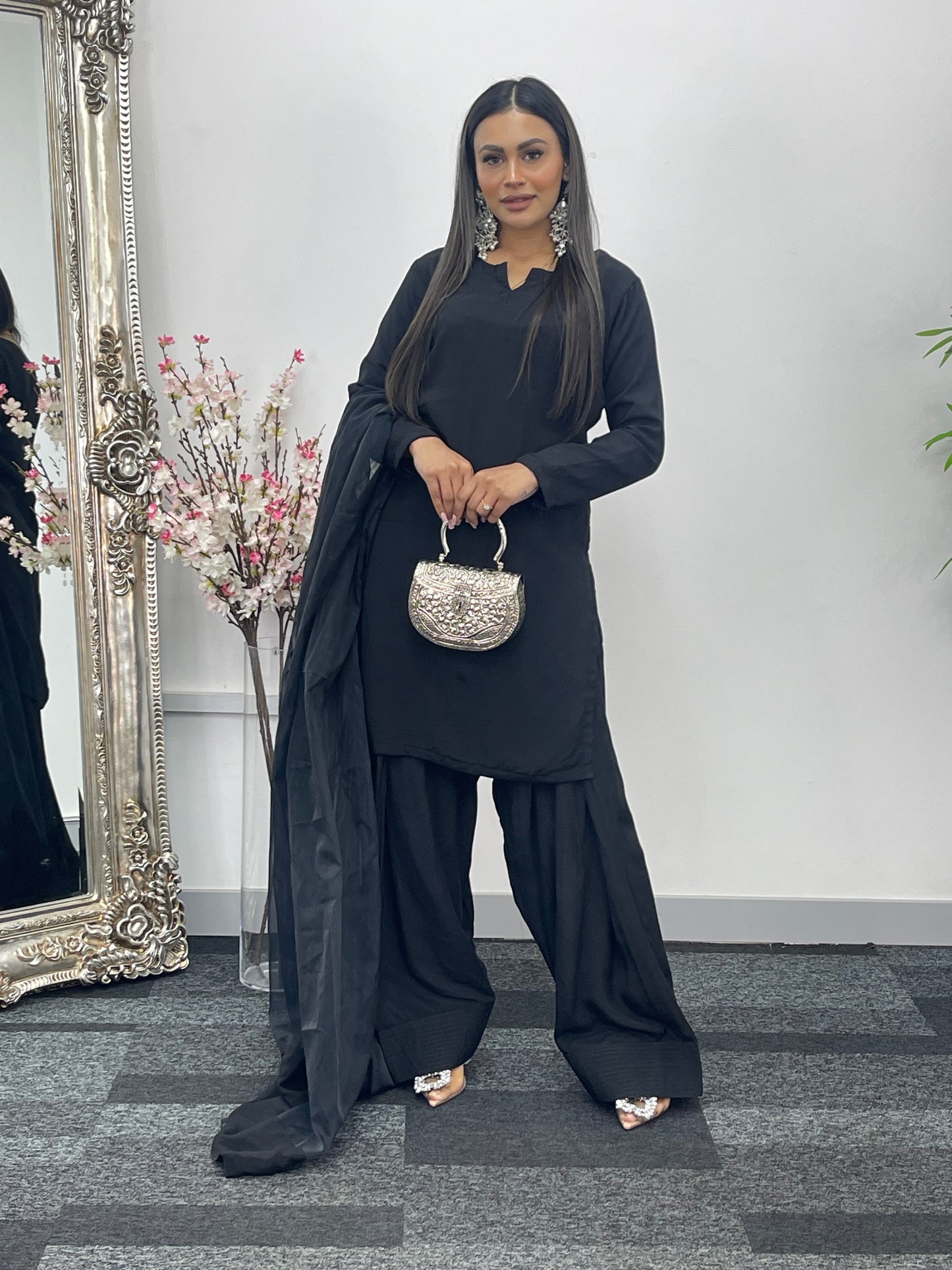 Saba - Farshi Shalwar - black