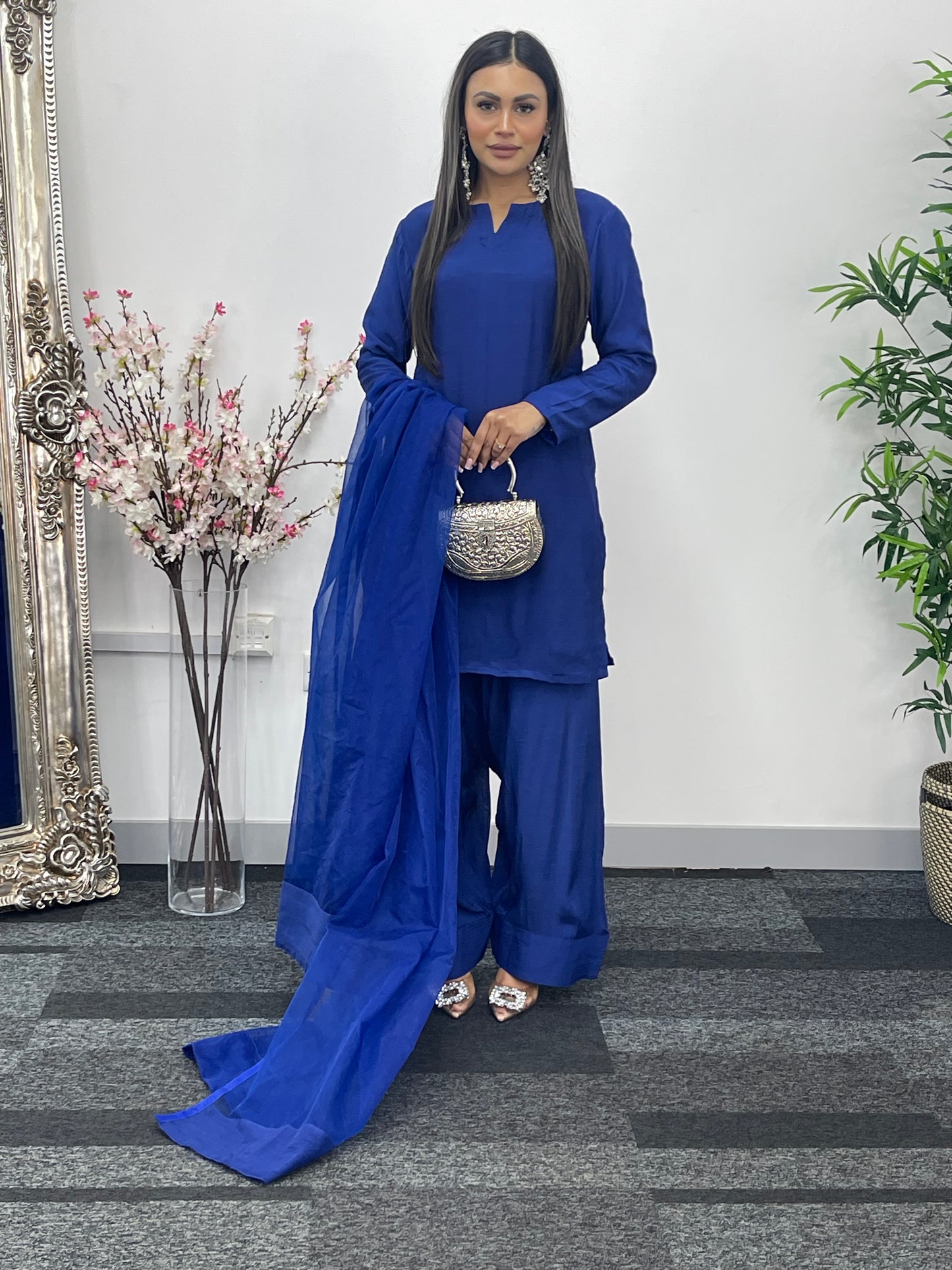 Saba - Farshi Shalwar - navy blue