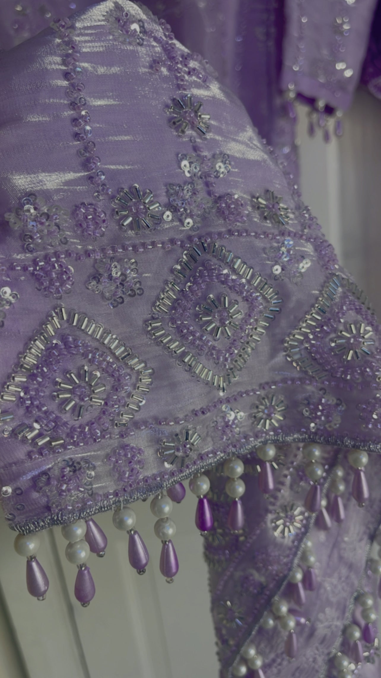 Ronaq- Korean Silk Cut Dana - Party Wear - Lilac