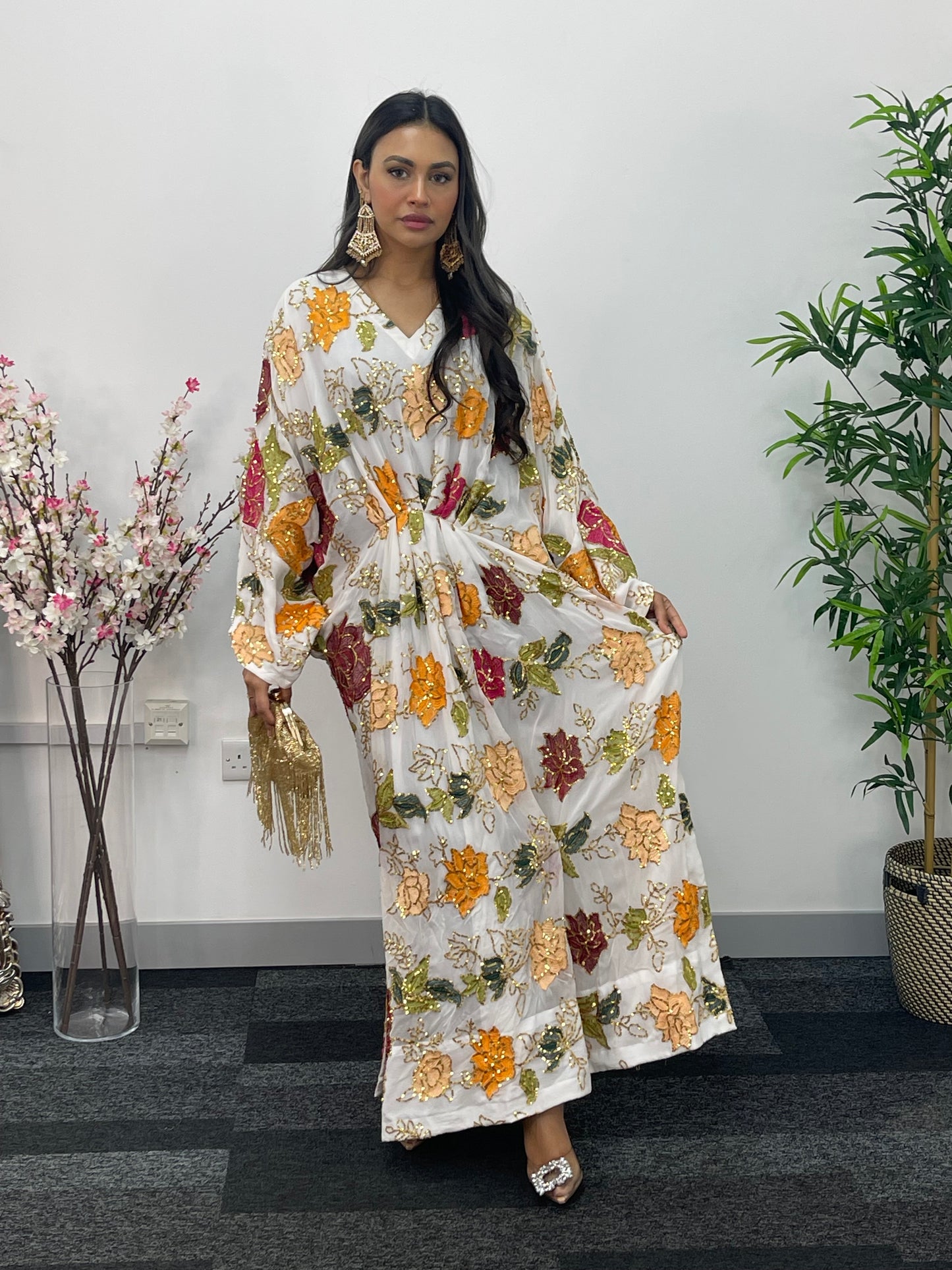 Chamkeela Gulab - White Kaftaan - Party Wear Kaftan