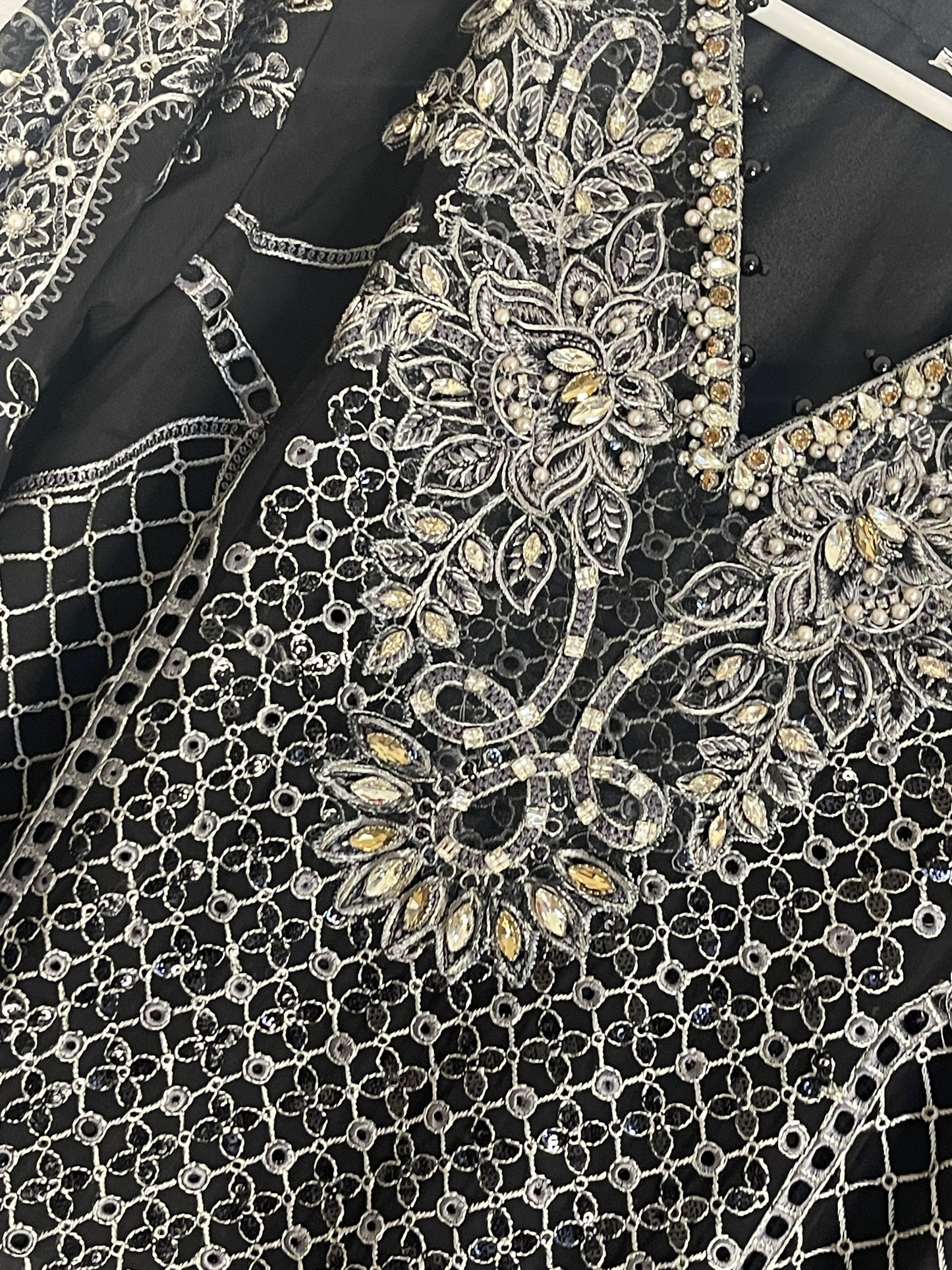 Maria B Inspired - Chiffon - Party Outfit - black
