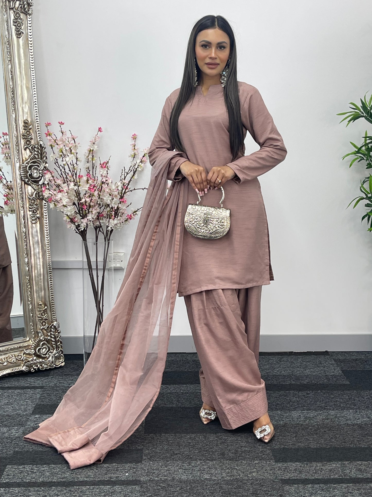 Saba - Farshi Shalwar - Coffee