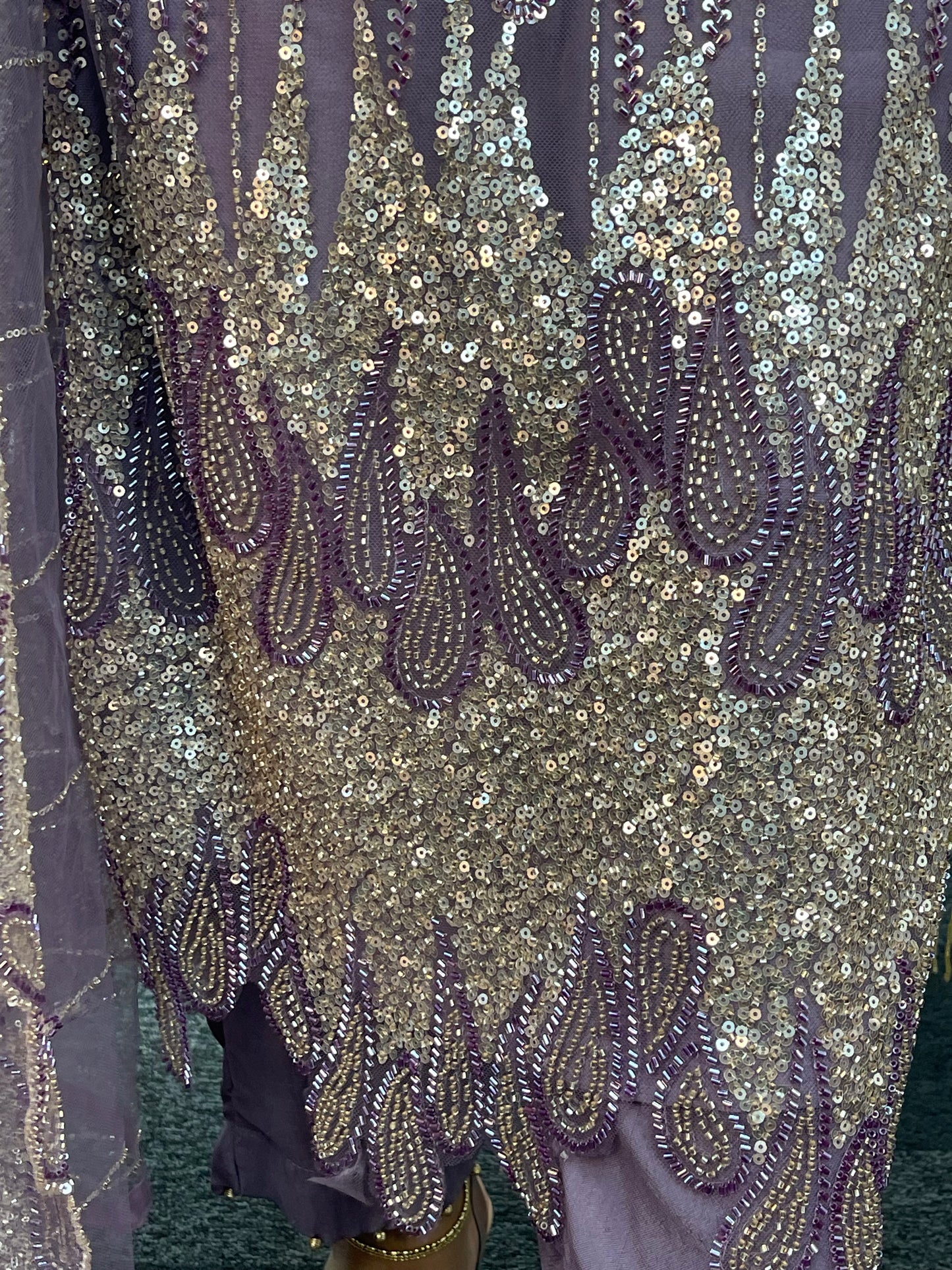 Payal - Cutdana Net - Lilac purple - A