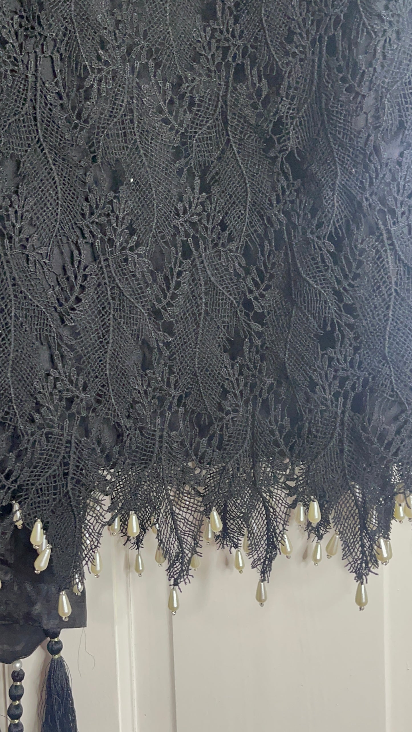 Black Patta- Lacy Crochet Net - Leafy - Dia -Diya -