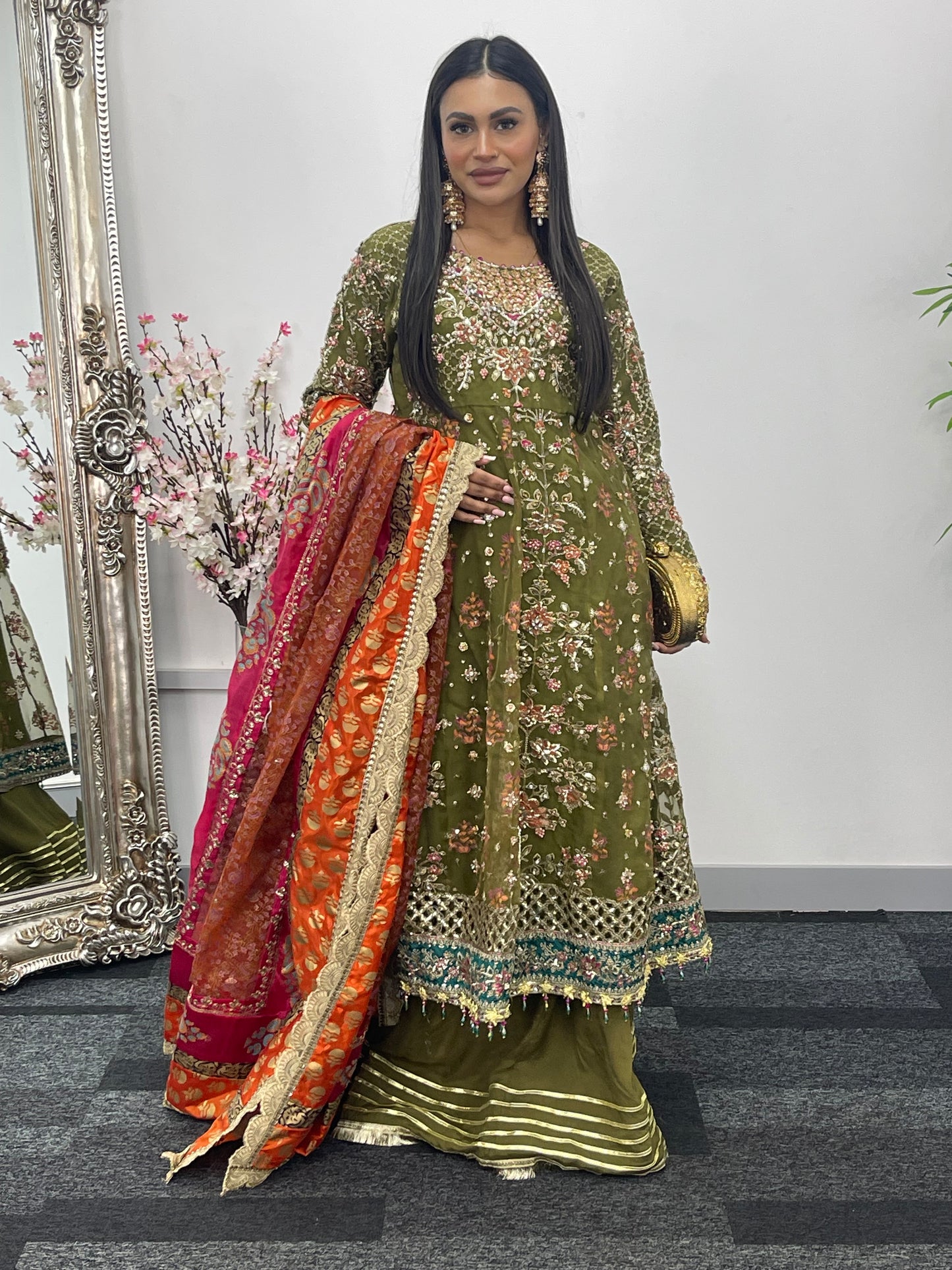 Mehndi - Maria B Inspired Maxi Lehnga