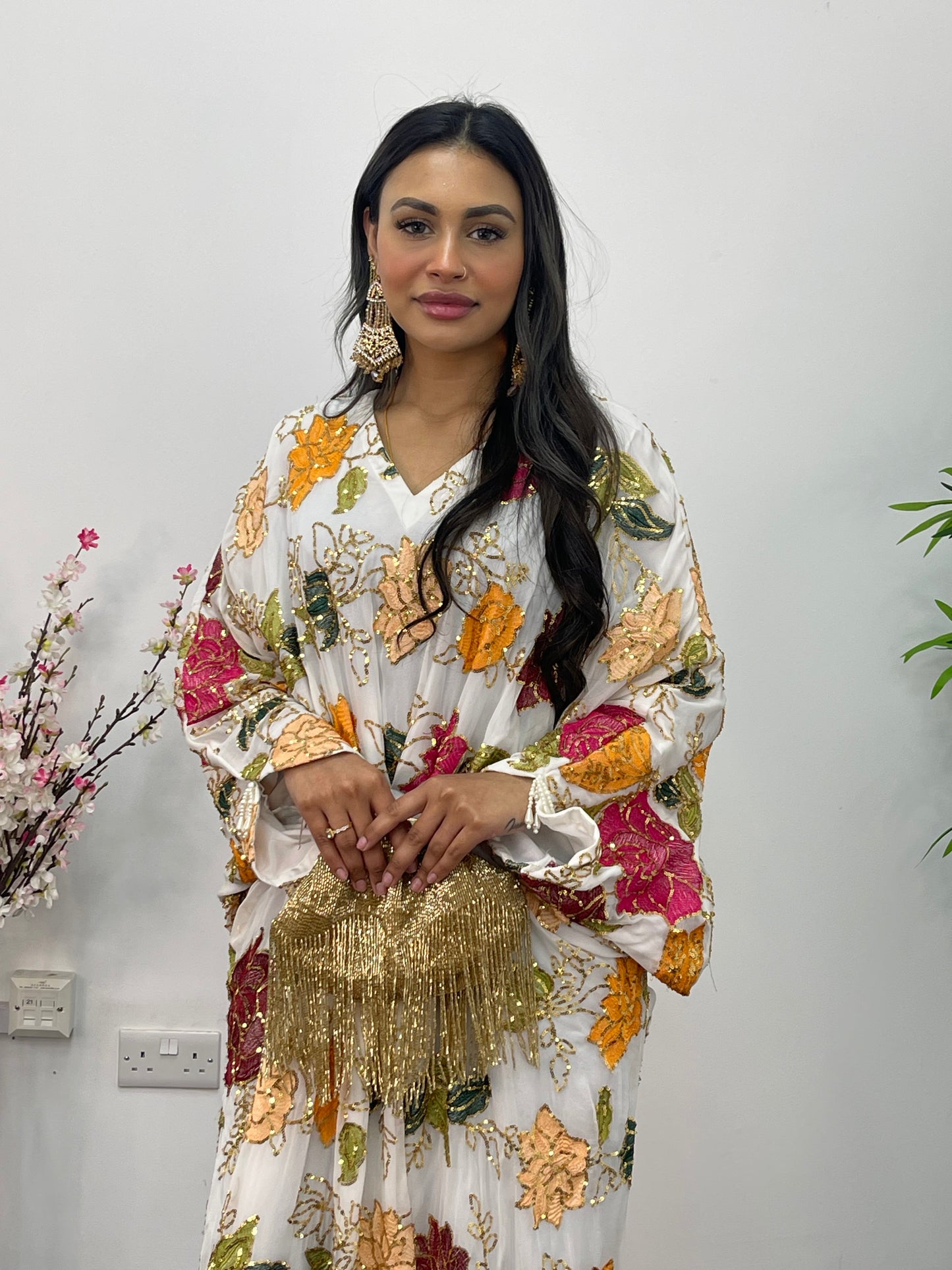 Chamkeela Gulab - White Kaftaan - Party Wear Kaftan