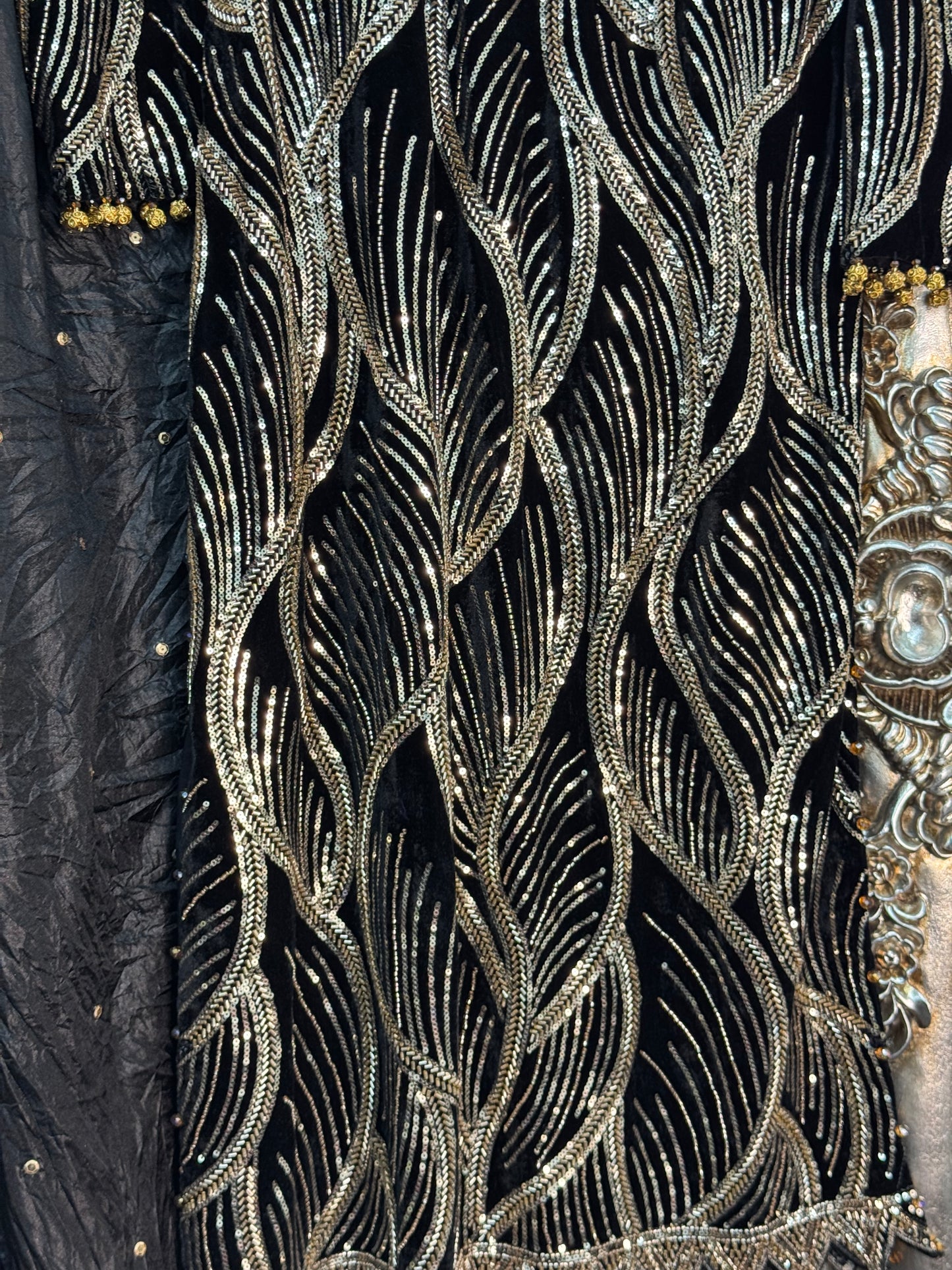 Snake - Cutdana Velvet - Black