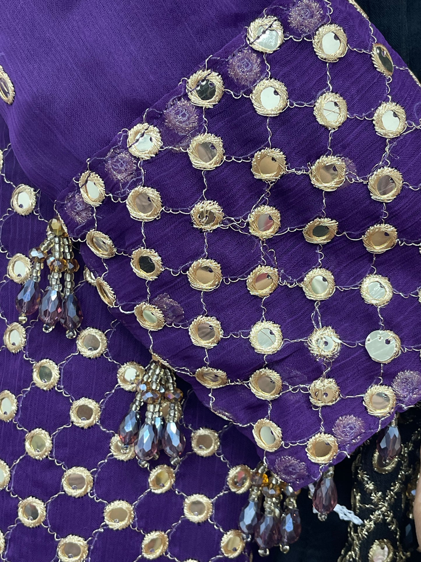 Rim Jhim - Hand Work - Chiffon Party Wear - Black - Maroon -Purple - R