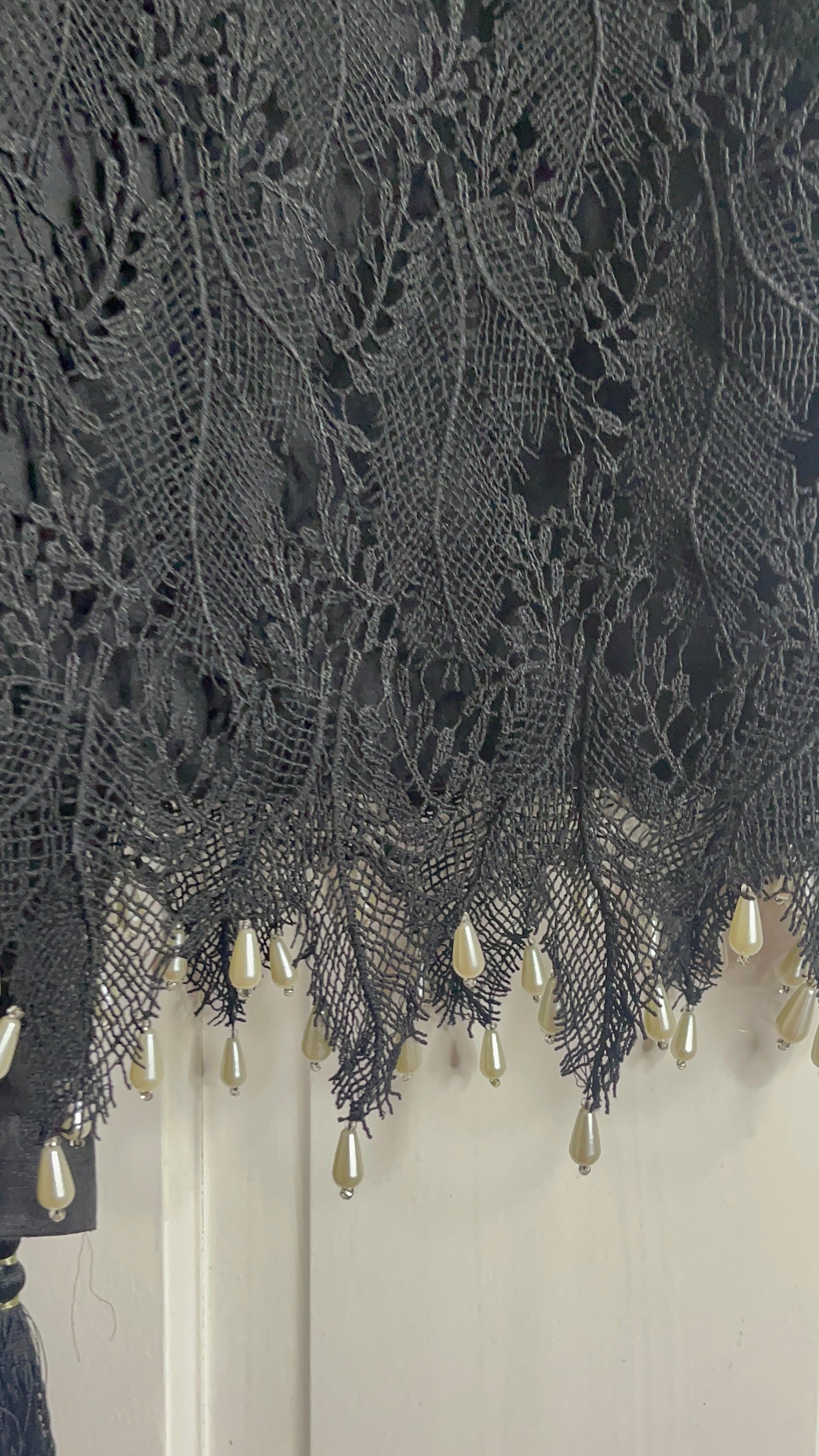 Black Patta- Lacy Crochet Net - Leafy - Dia -Diya -