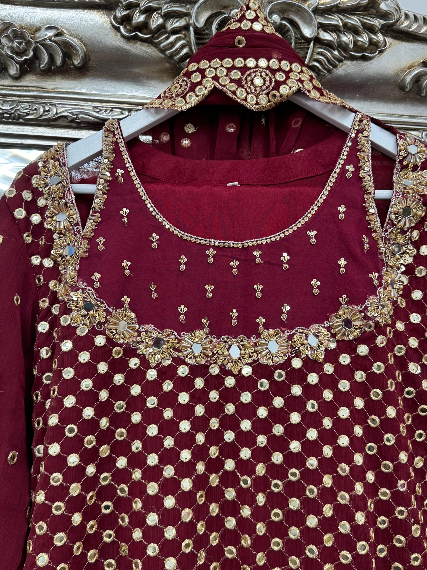 Rim Jhim - Hand Work - Chiffon Party Wear - Black - Maroon -Purple - R