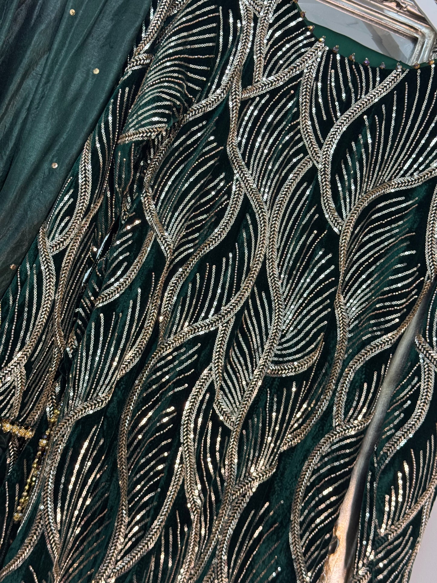 Snake - Cutdana Velvet - Green