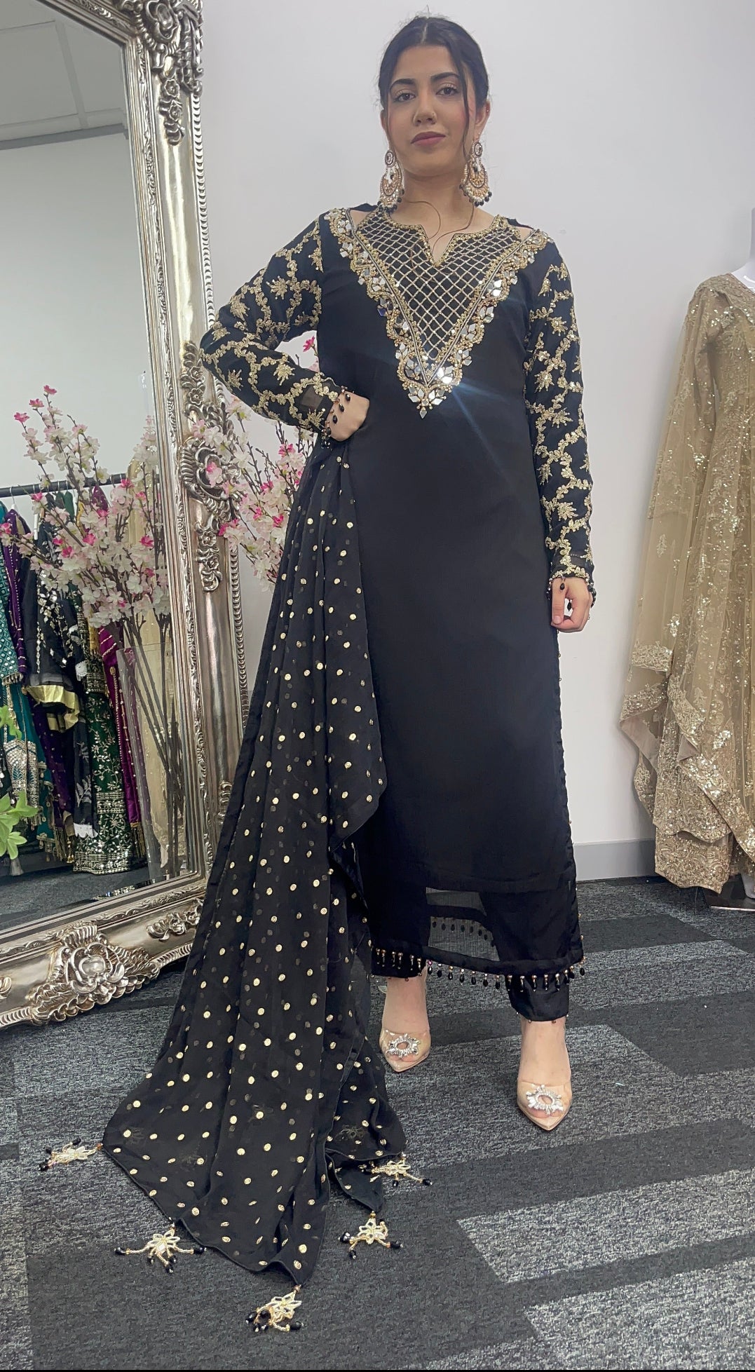 Afsana - Hand Work - Party Wear - Black