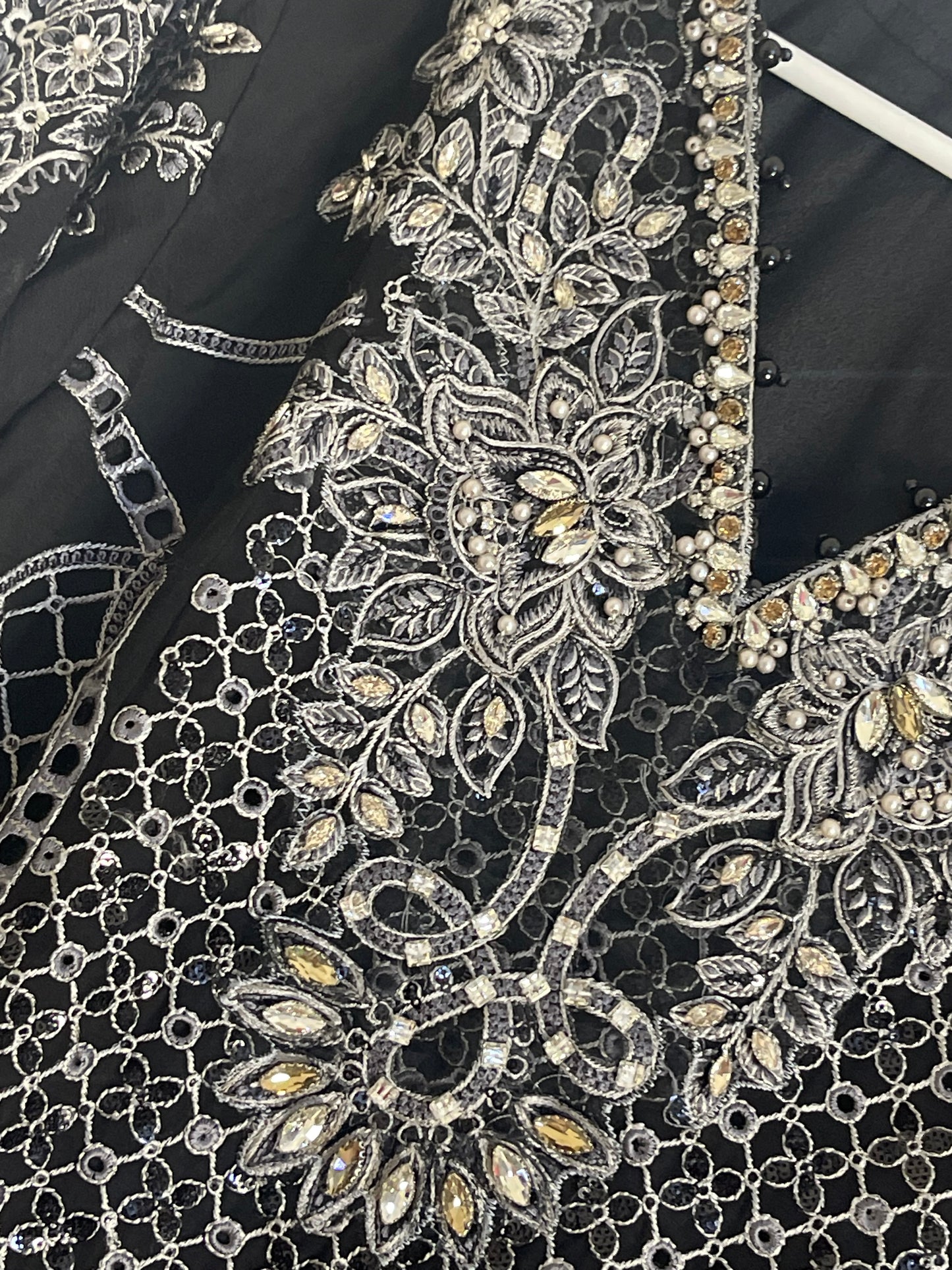 Maria B Inspired - Chiffon - Party Outfit - black