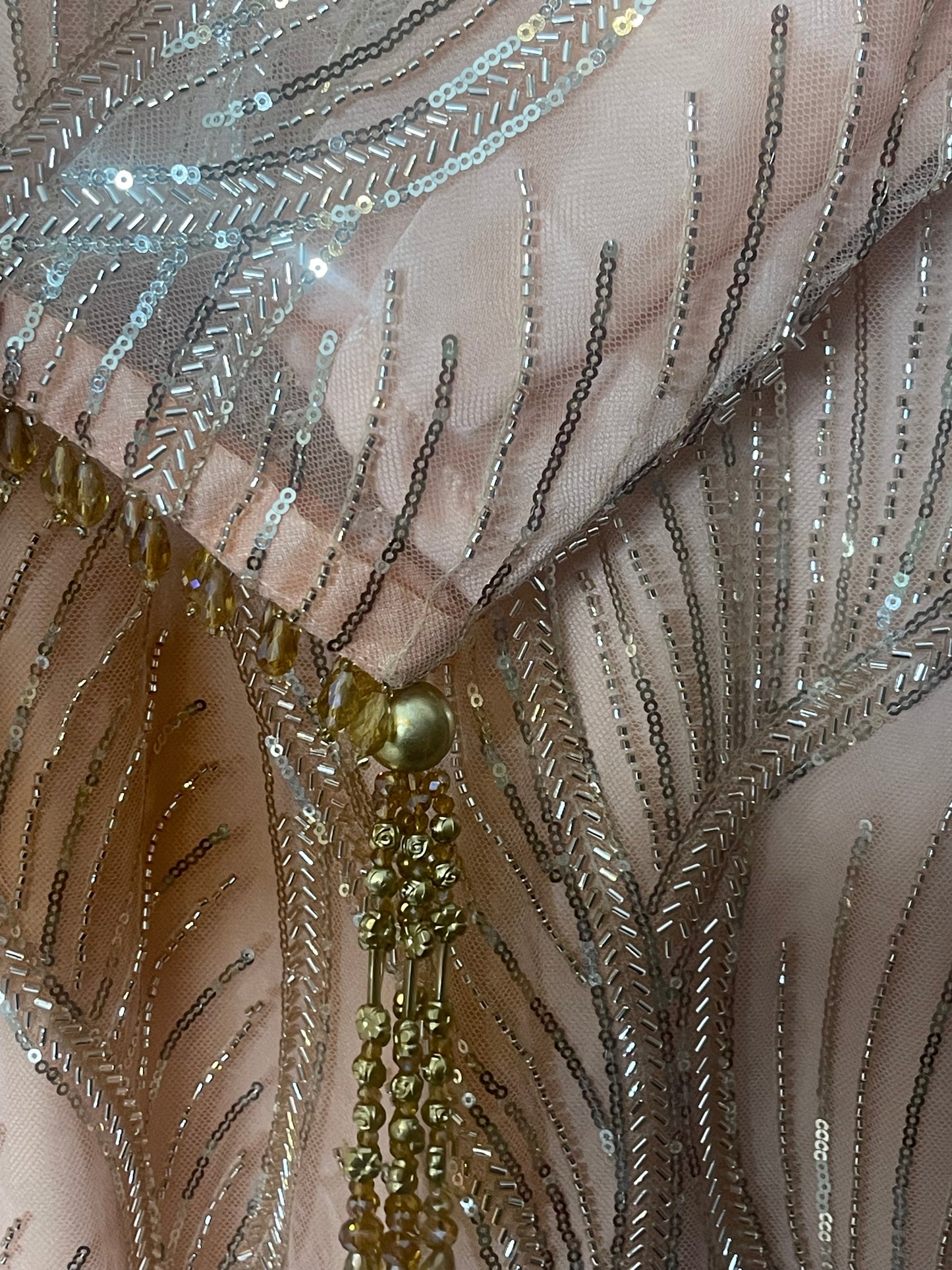 Jhumka - Peach Cutdana Net