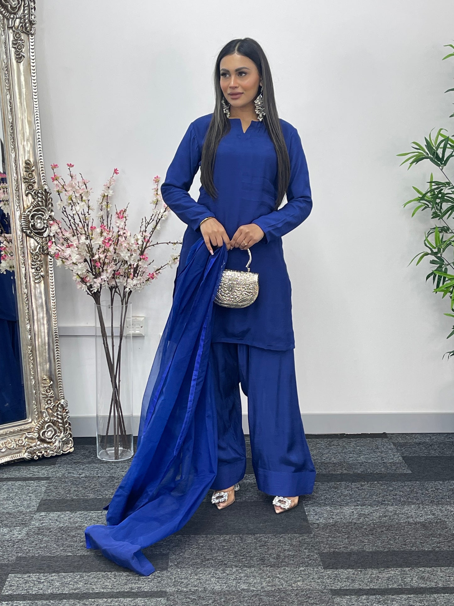 Saba - Farshi Shalwar - navy blue