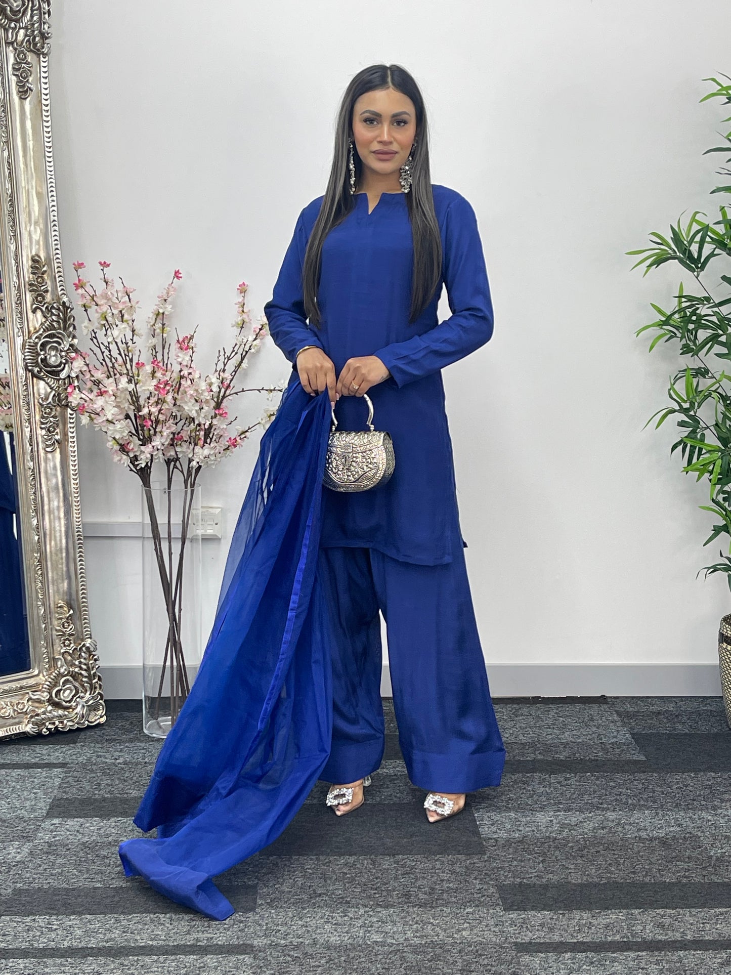 Saba - Farshi Shalwar - navy blue