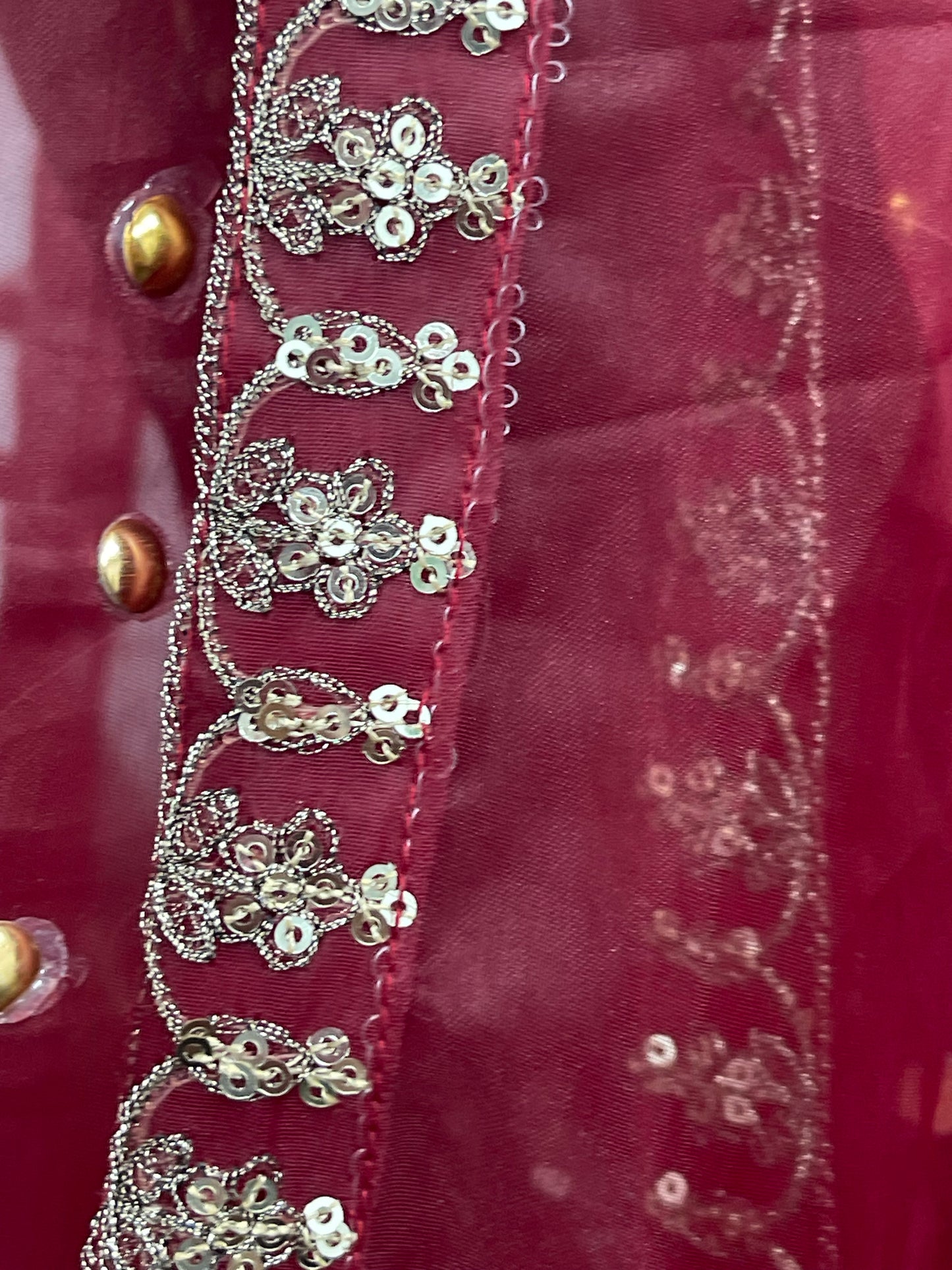 “Dulhan” Maria B Inspired - Embriodered Maroon Garara - Wedding - Jacquard