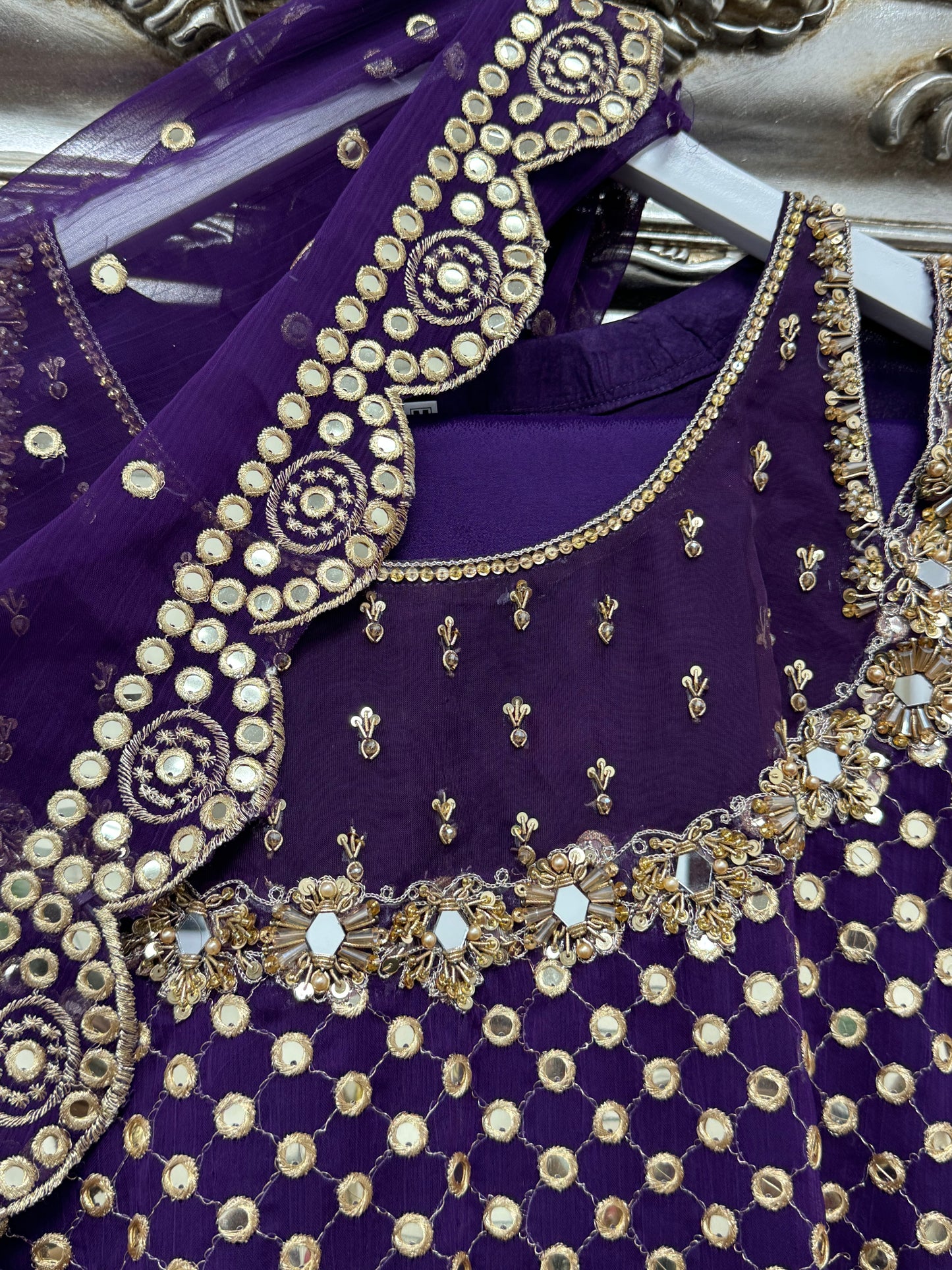 Rim Jhim - Hand Work - Chiffon Party Wear - Black - Maroon -Purple - R