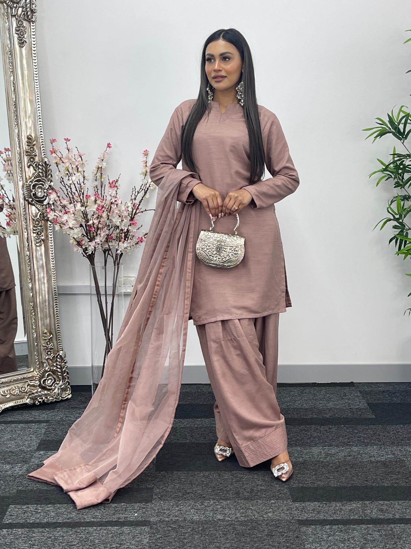 Saba - Farshi Shalwar - Coffee