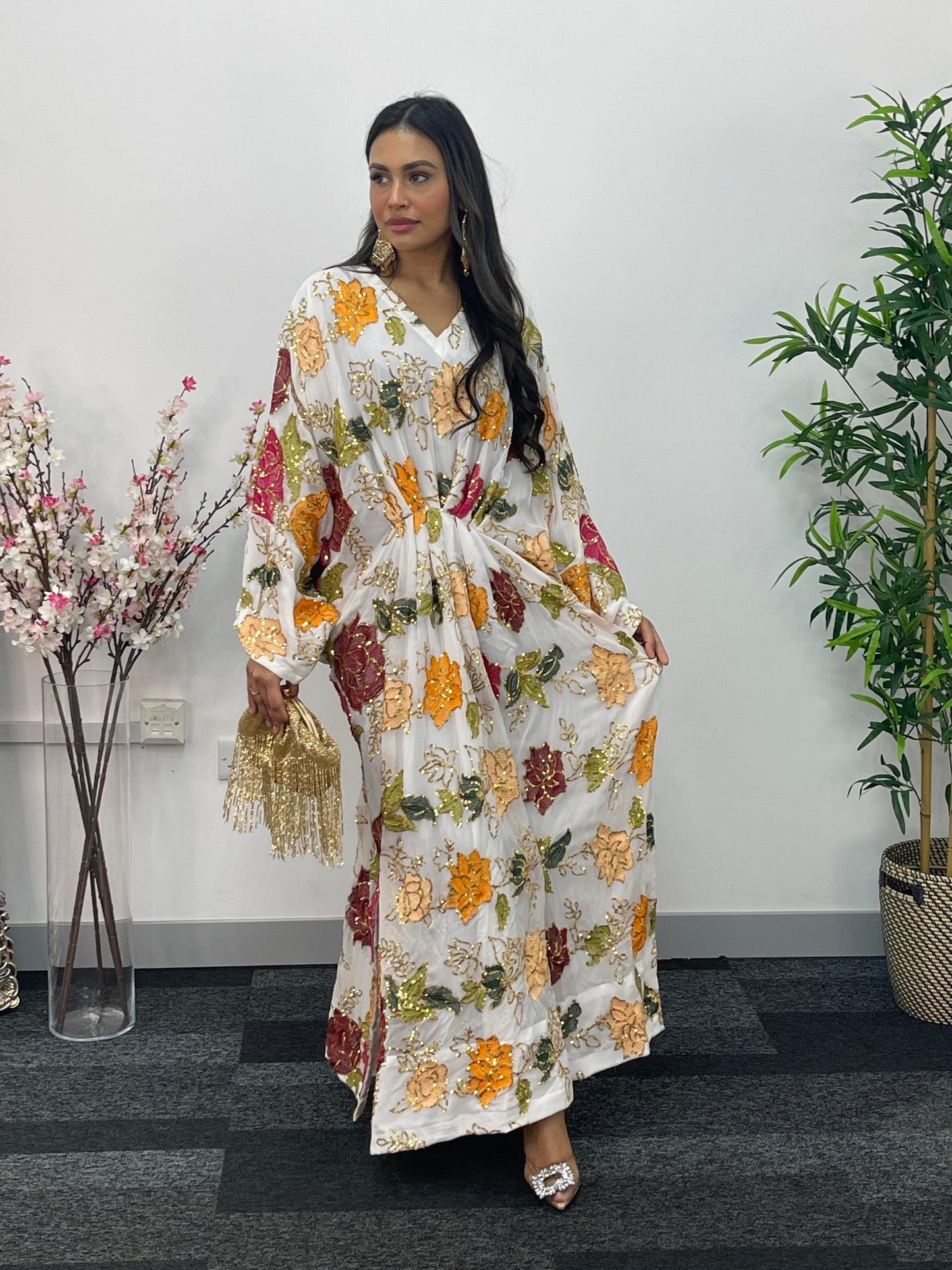 Chamkeela Gulab - White Kaftaan - Party Wear Kaftan