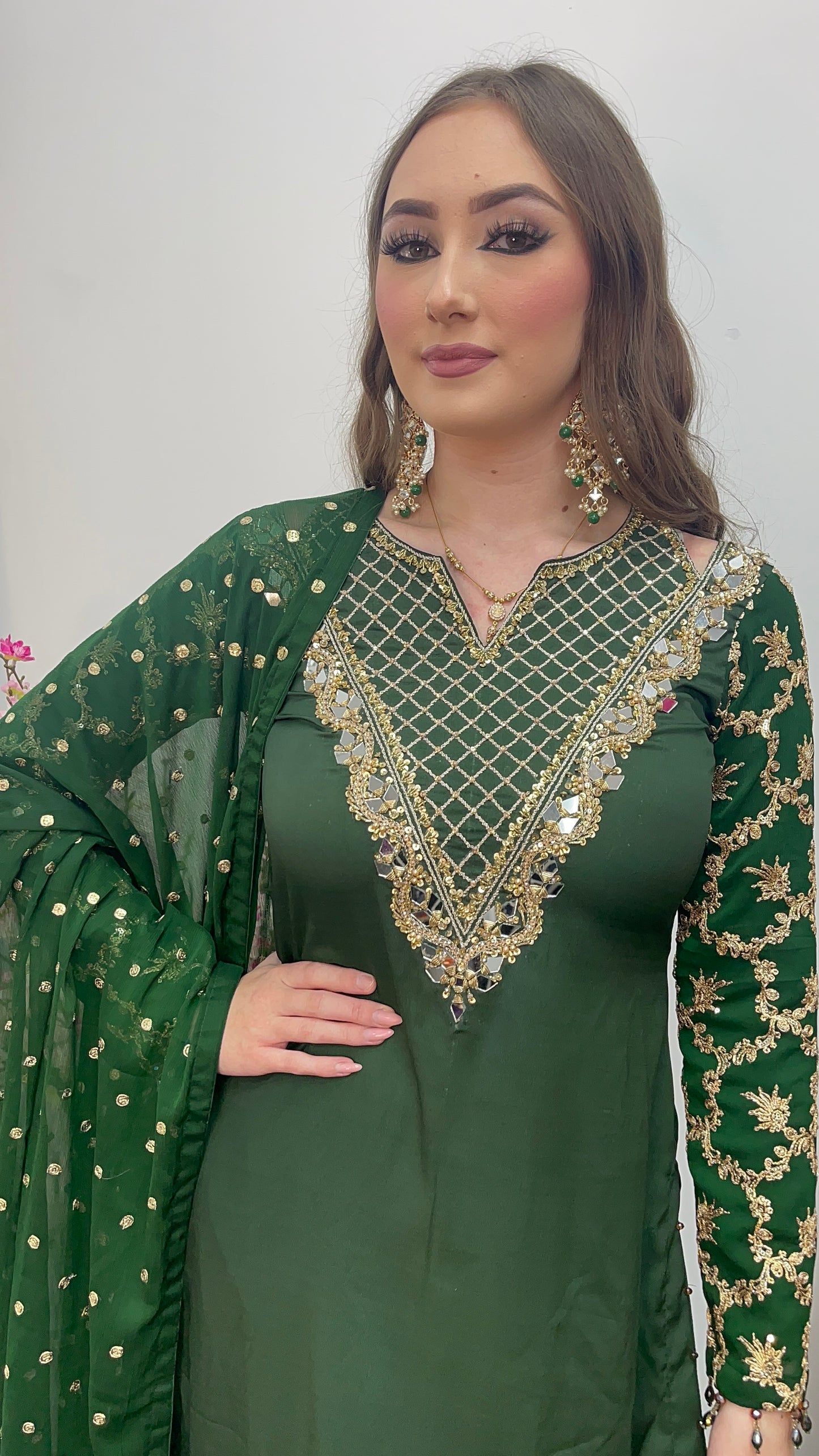 Afsana - Hand Work - Party Wear - Green