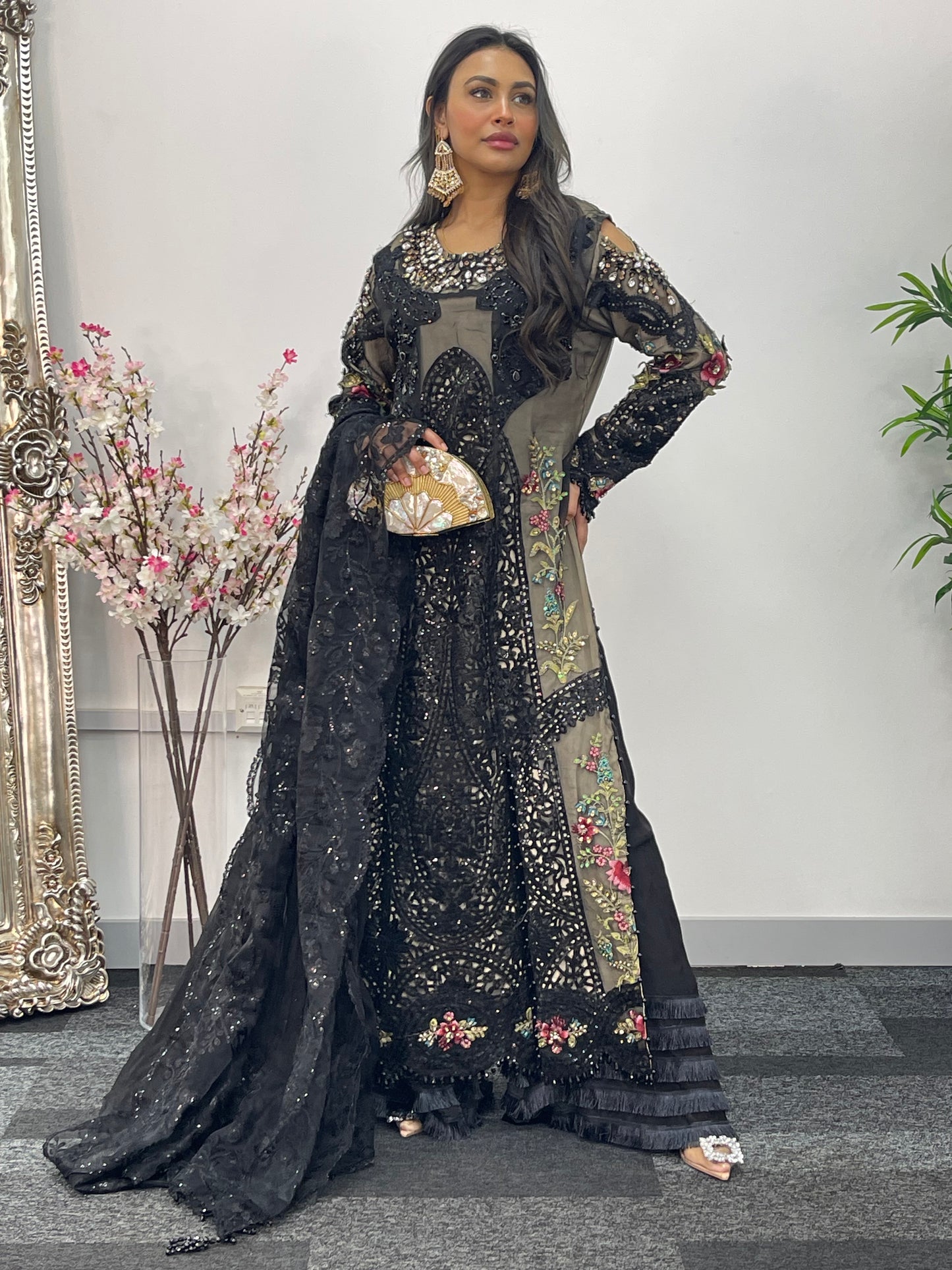 Nagin - Maria B Inspired Embroidered - Black -