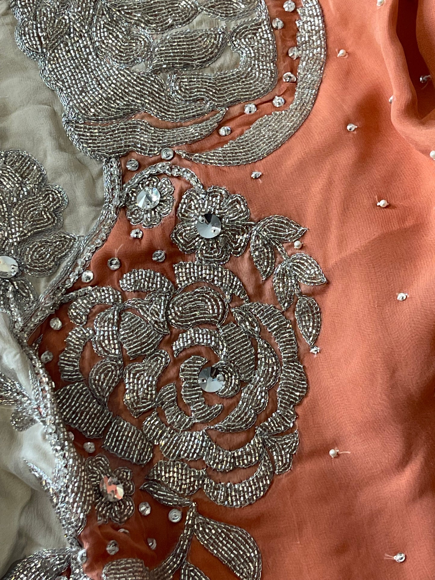 “Nageena” - Party Wear - Peach - Ivory - Nagina