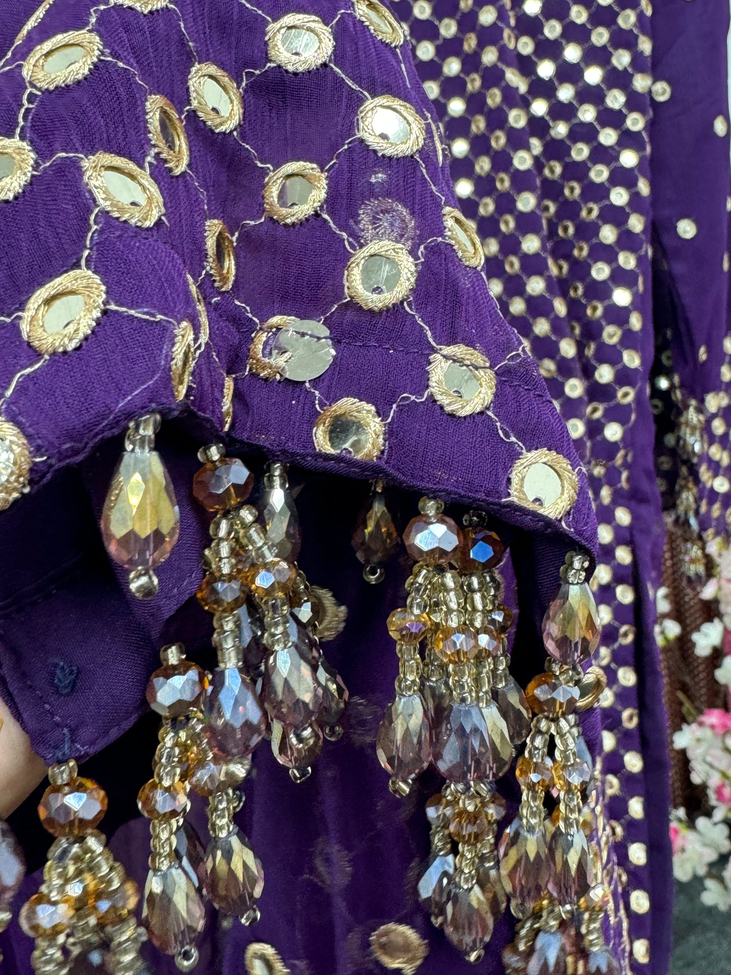 Rim Jhim - Hand Work - Chiffon Party Wear - Black - Maroon -Purple - R