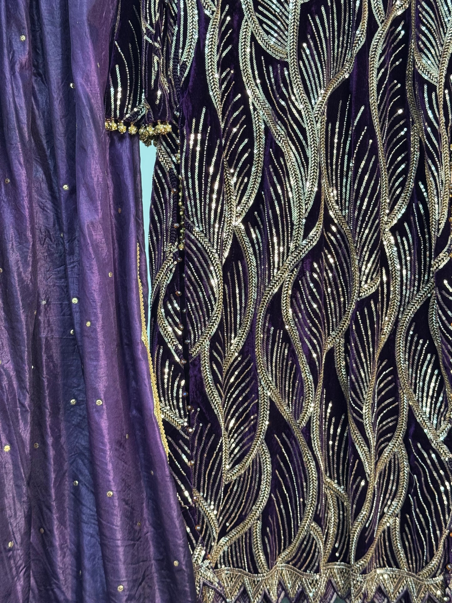 Snake - Cutdana Velvet - Purple