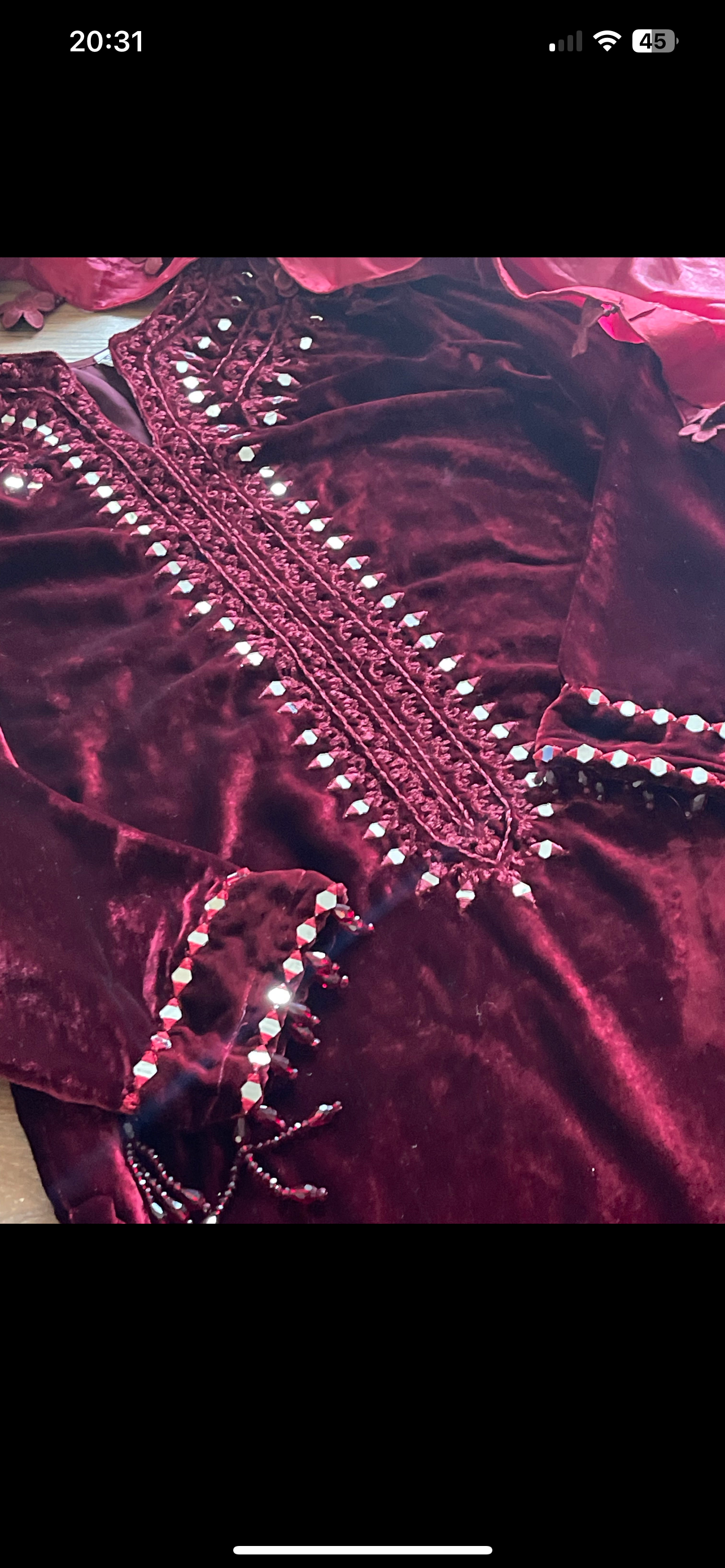 Wine - Sheesha X Velvet Maroon Plachi Daman with silk dupatta winter
