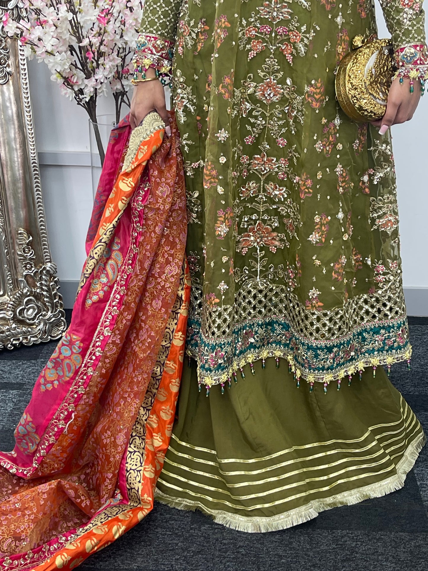 Mehndi - Maria B Inspired Maxi Lehnga
