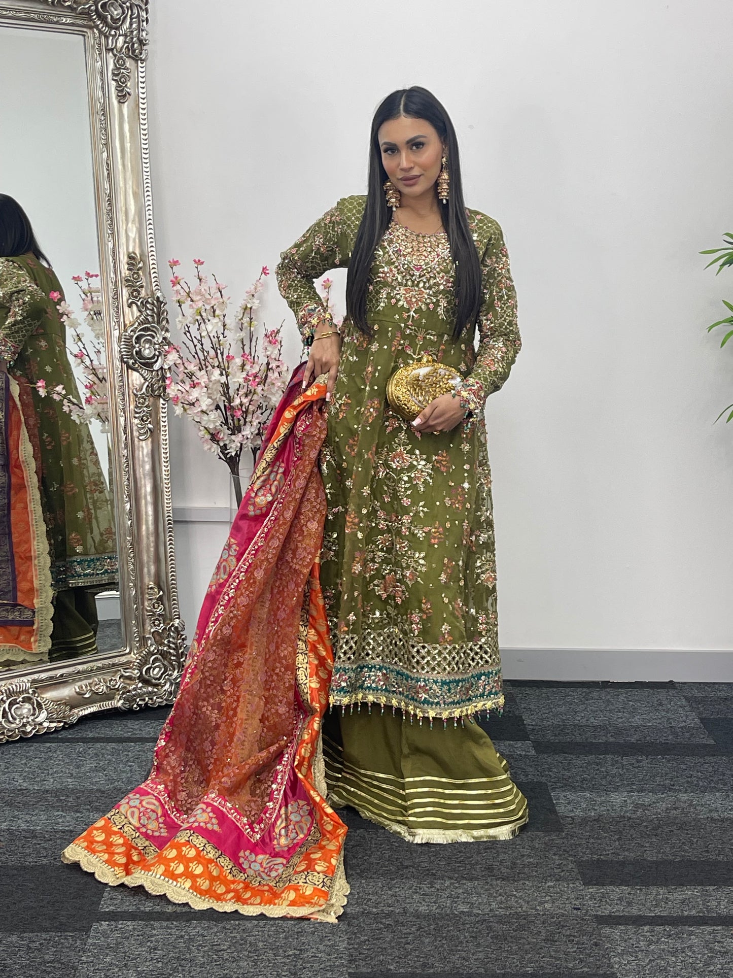 Mehndi - Maria B Inspired Maxi Lehnga