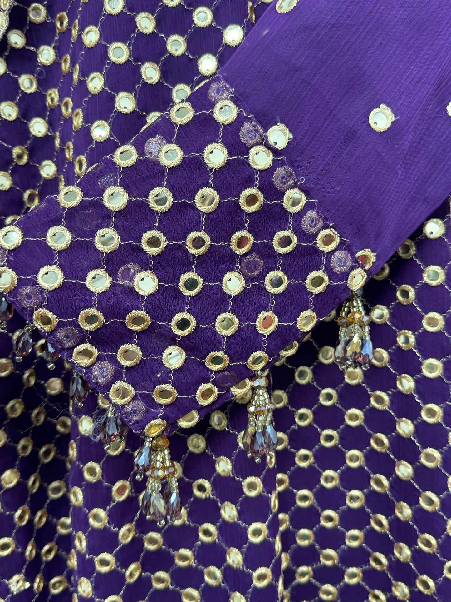 Rim Jhim - Hand Work - Chiffon Party Wear - Black - Maroon -Purple - R