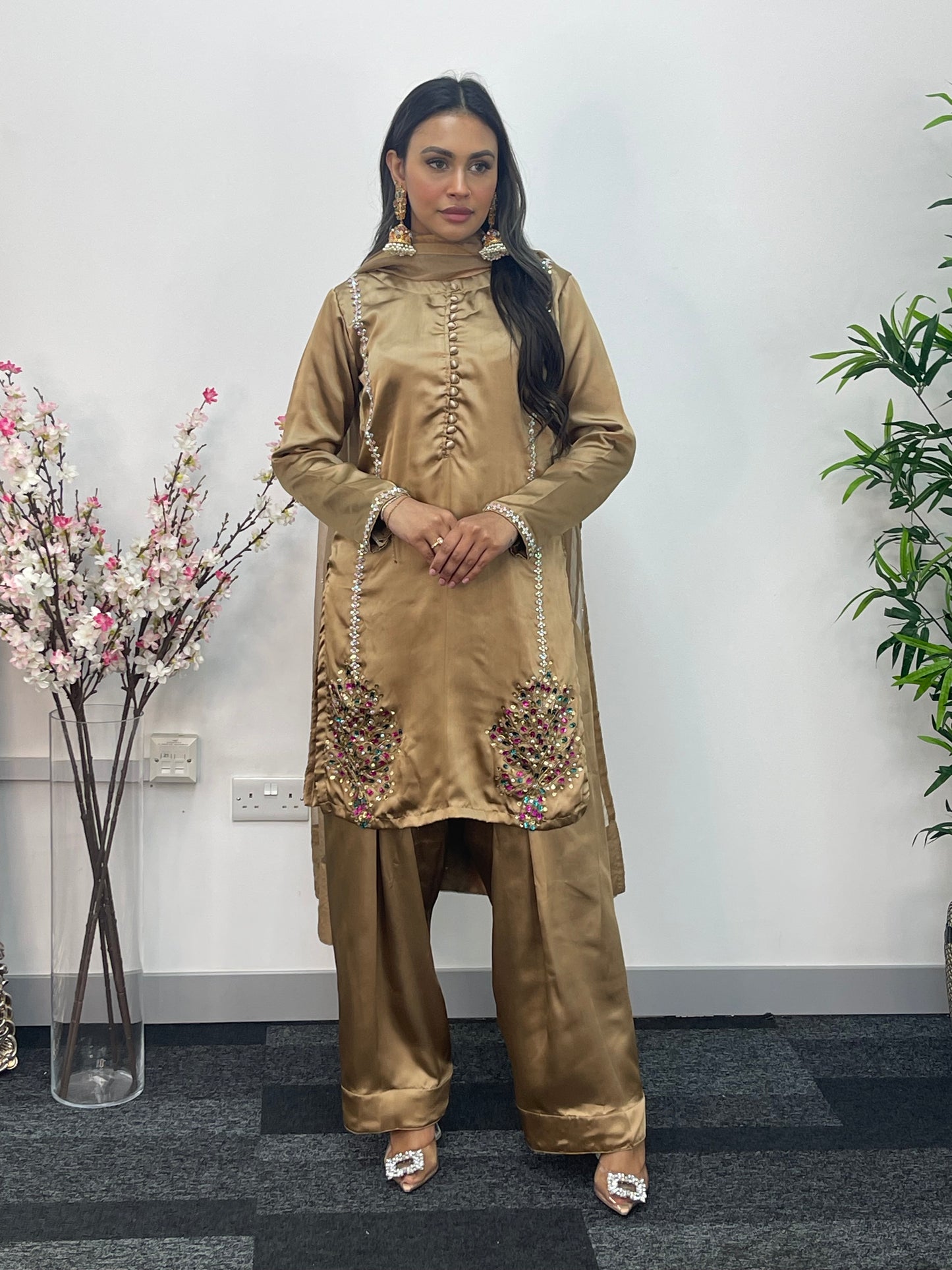 Morni - Farshi shalwar - Coffee - Black - Farshe -