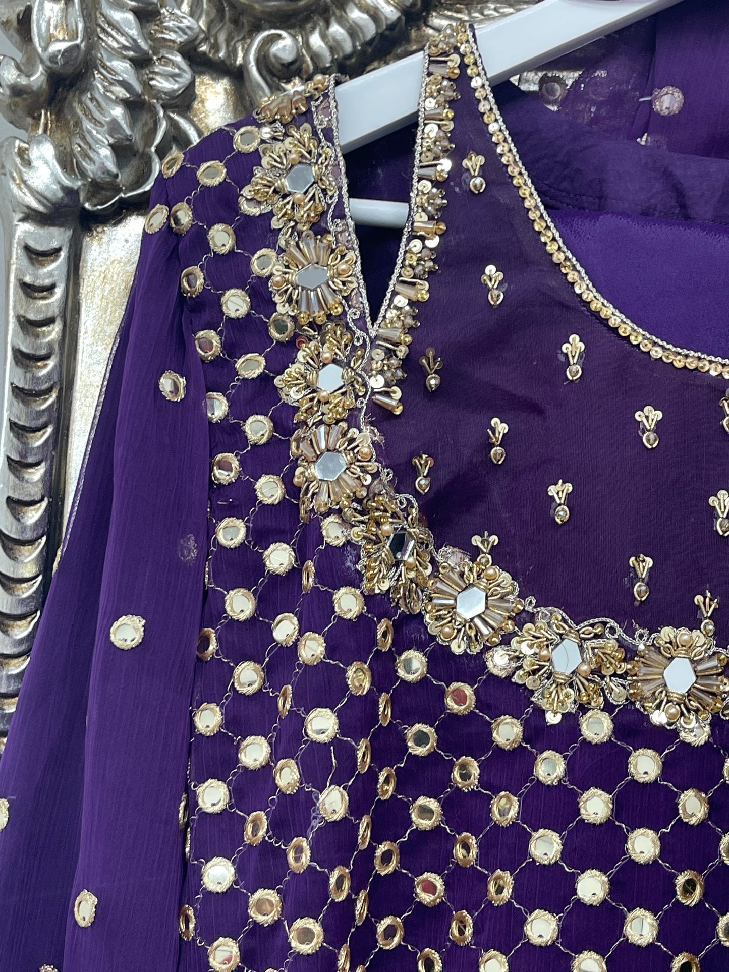 Rim Jhim - Hand Work - Chiffon Party Wear - Black - Maroon -Purple - R