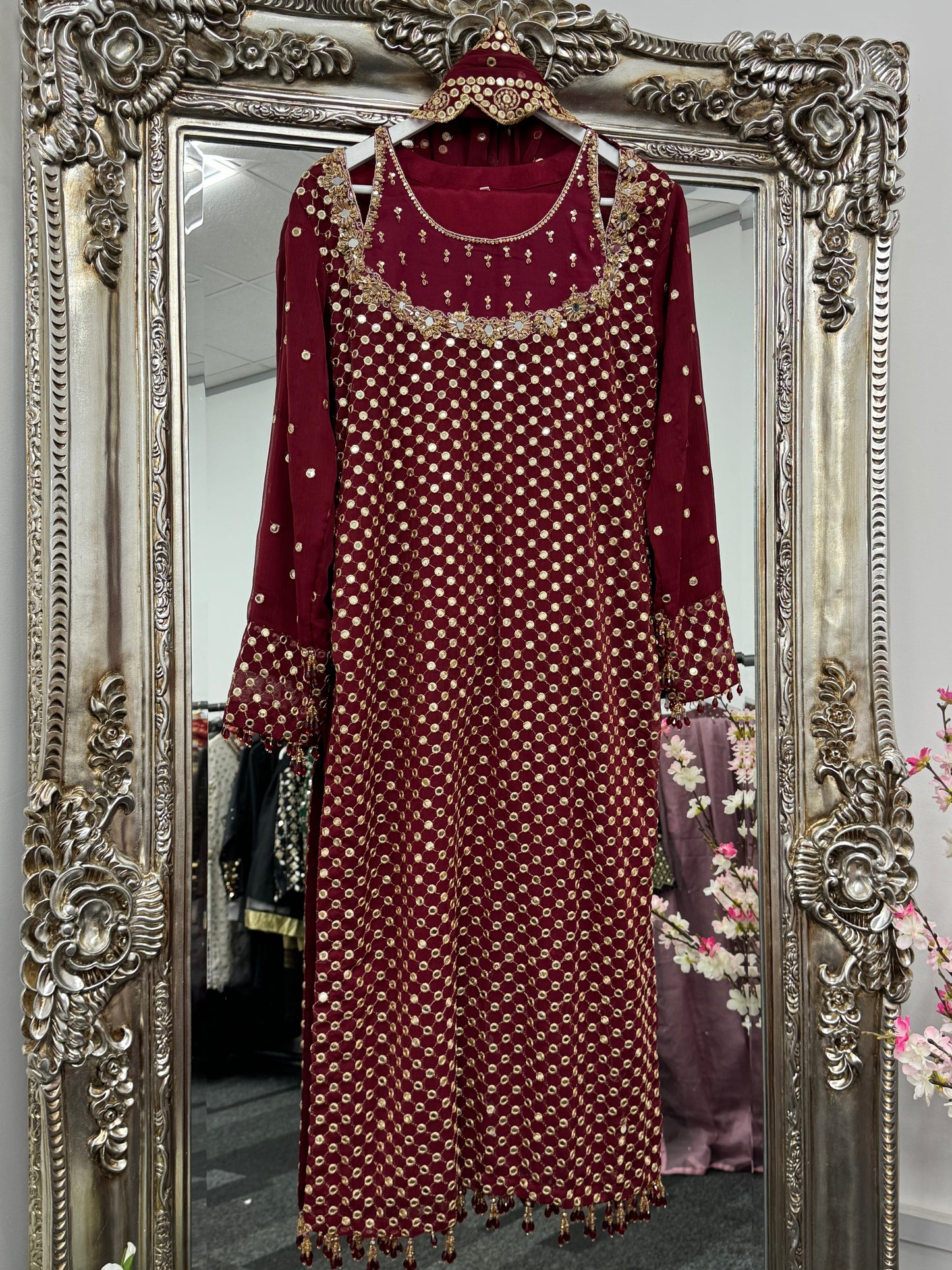 Rim Jhim - Hand Work - Chiffon Party Wear - Black - Maroon -Purple - R