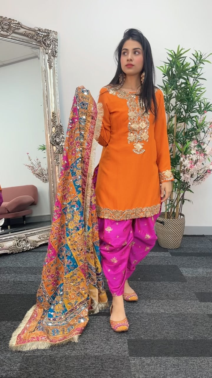 Dhoti Sheesha - Punjabi Shalwar Suit - T