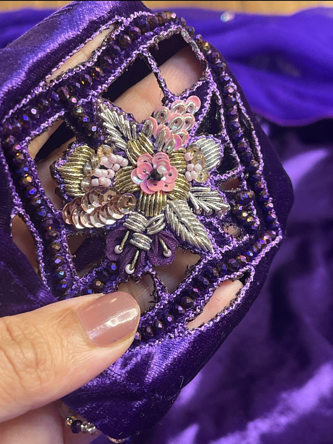 (Preorder 4 weeks) “Sheh-nai” Purple Velvet Pret with gold and Silver - Wedding Outfit