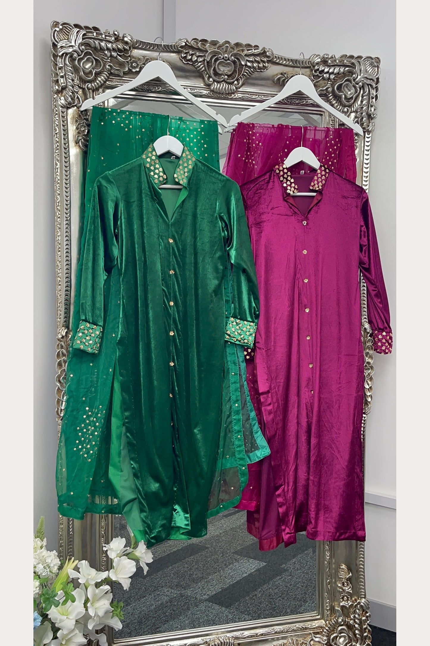 Sona l Plum Silk Velvet - Party Outfit l