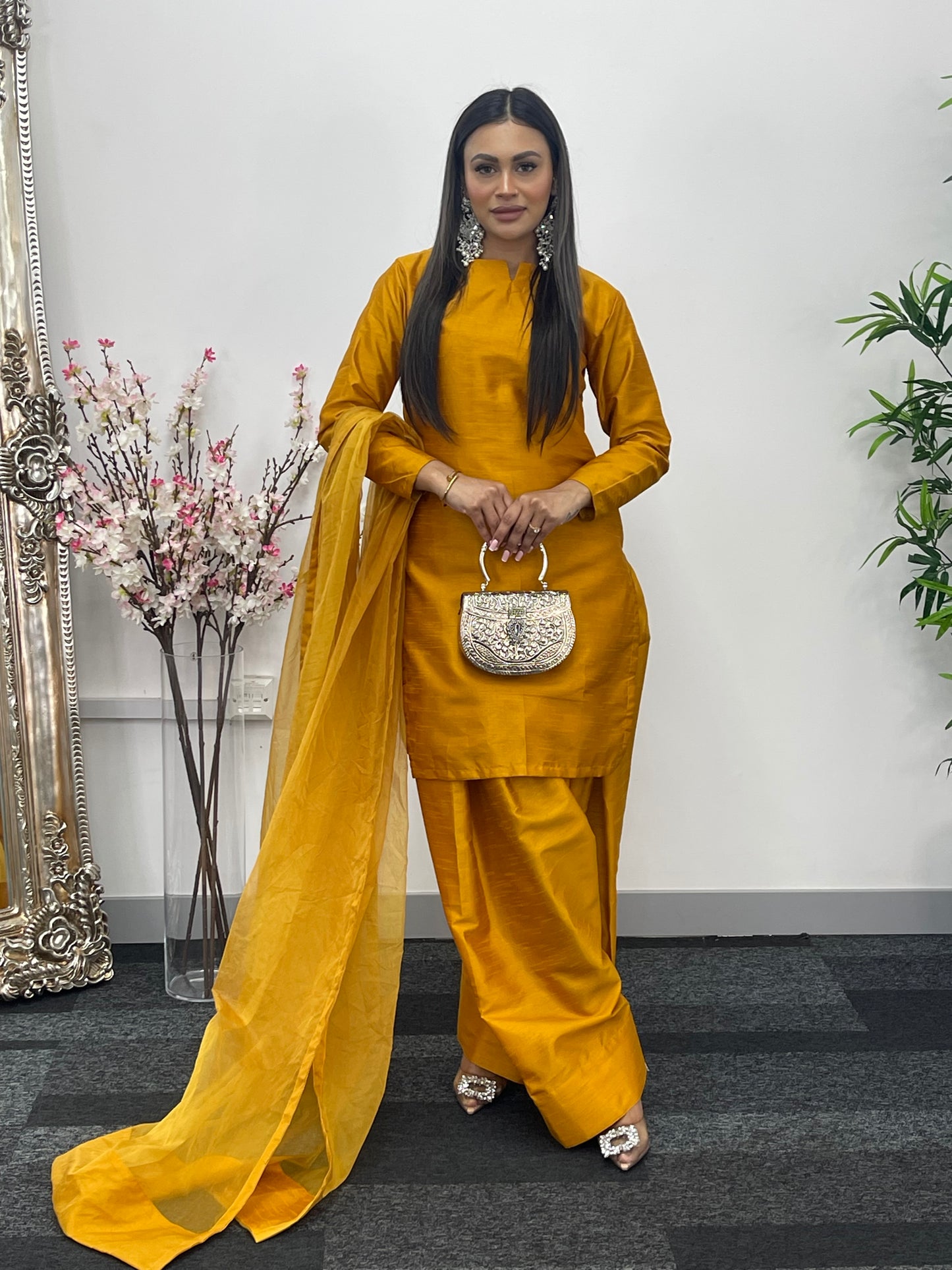 Saba - Farshi Shalwar - mustard