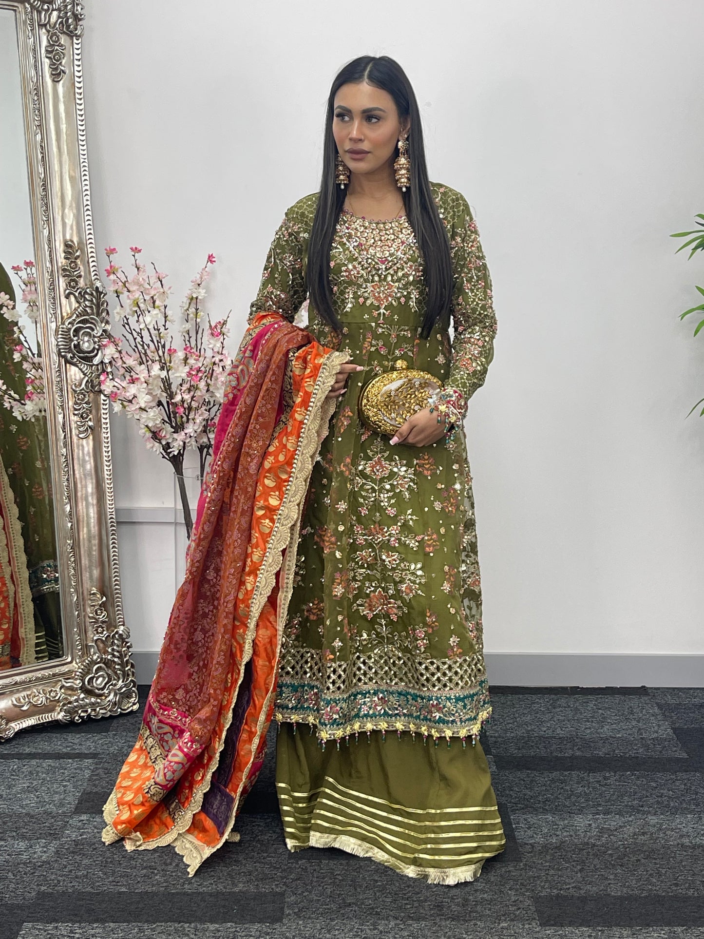 Mehndi - Maria B Inspired Maxi Lehnga