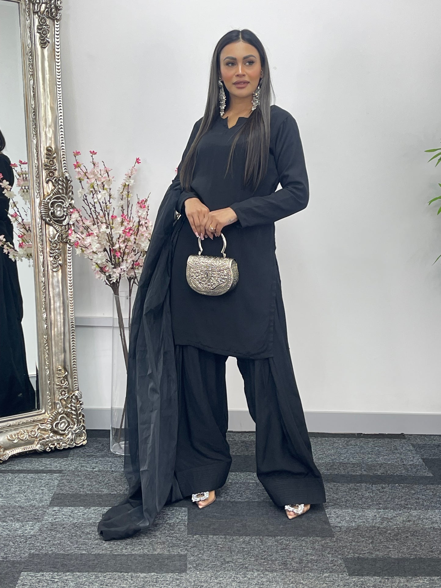 Saba - Farshi Shalwar - black