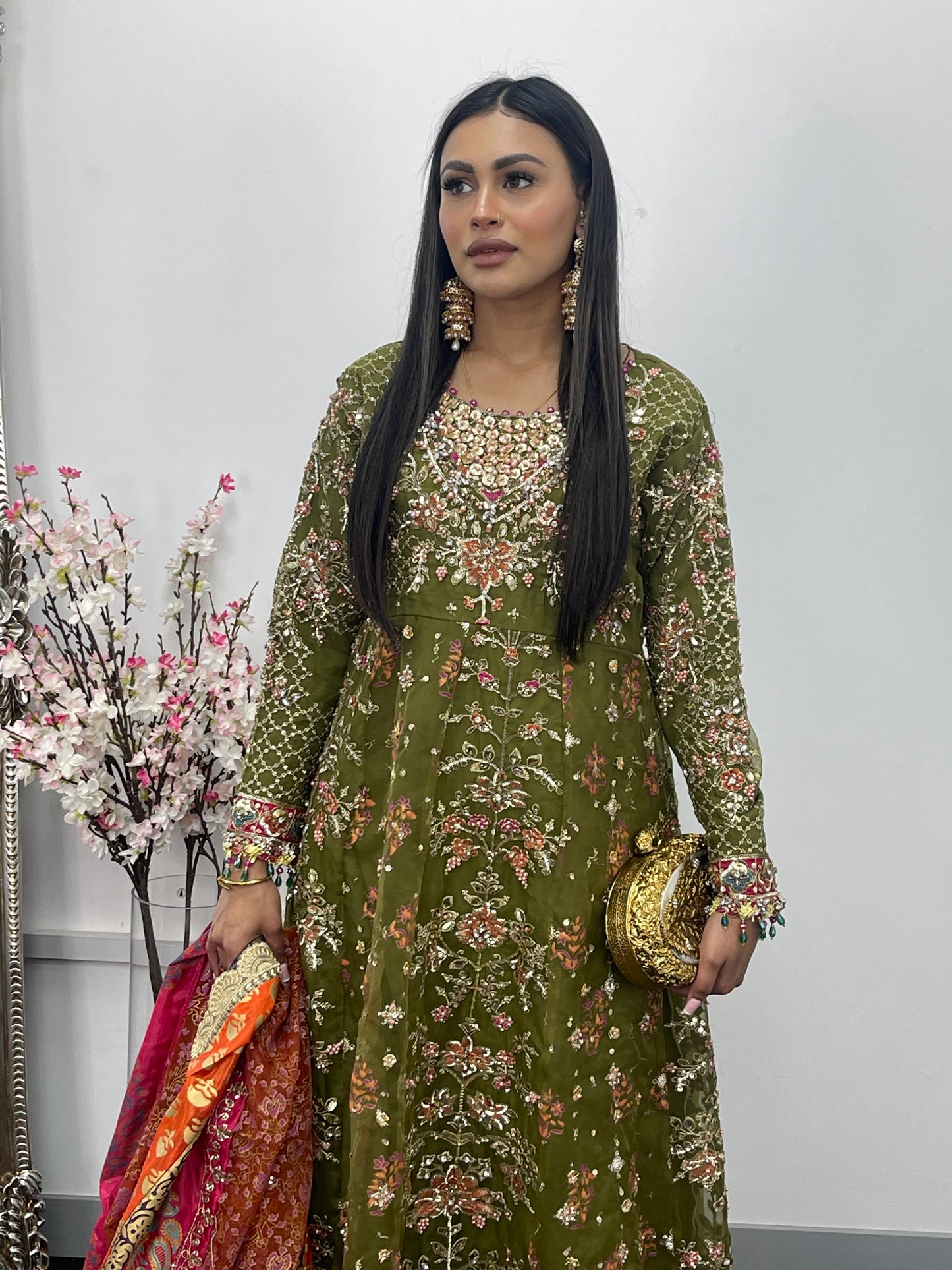 Mehndi - Maria B Inspired Maxi Lehnga