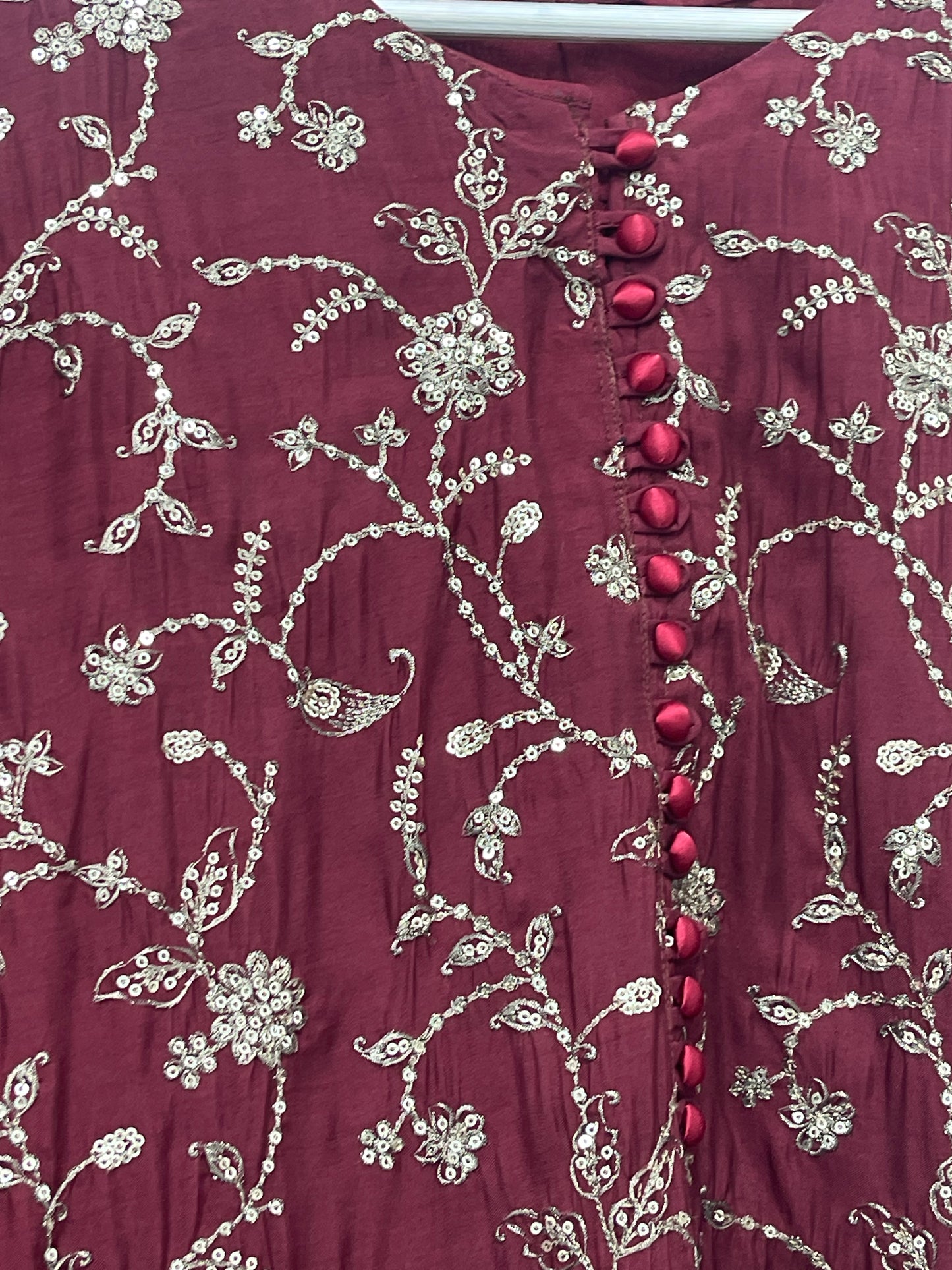 “Dulhan” Maria B Inspired - Embriodered Maroon Garara - Wedding - Jacquard
