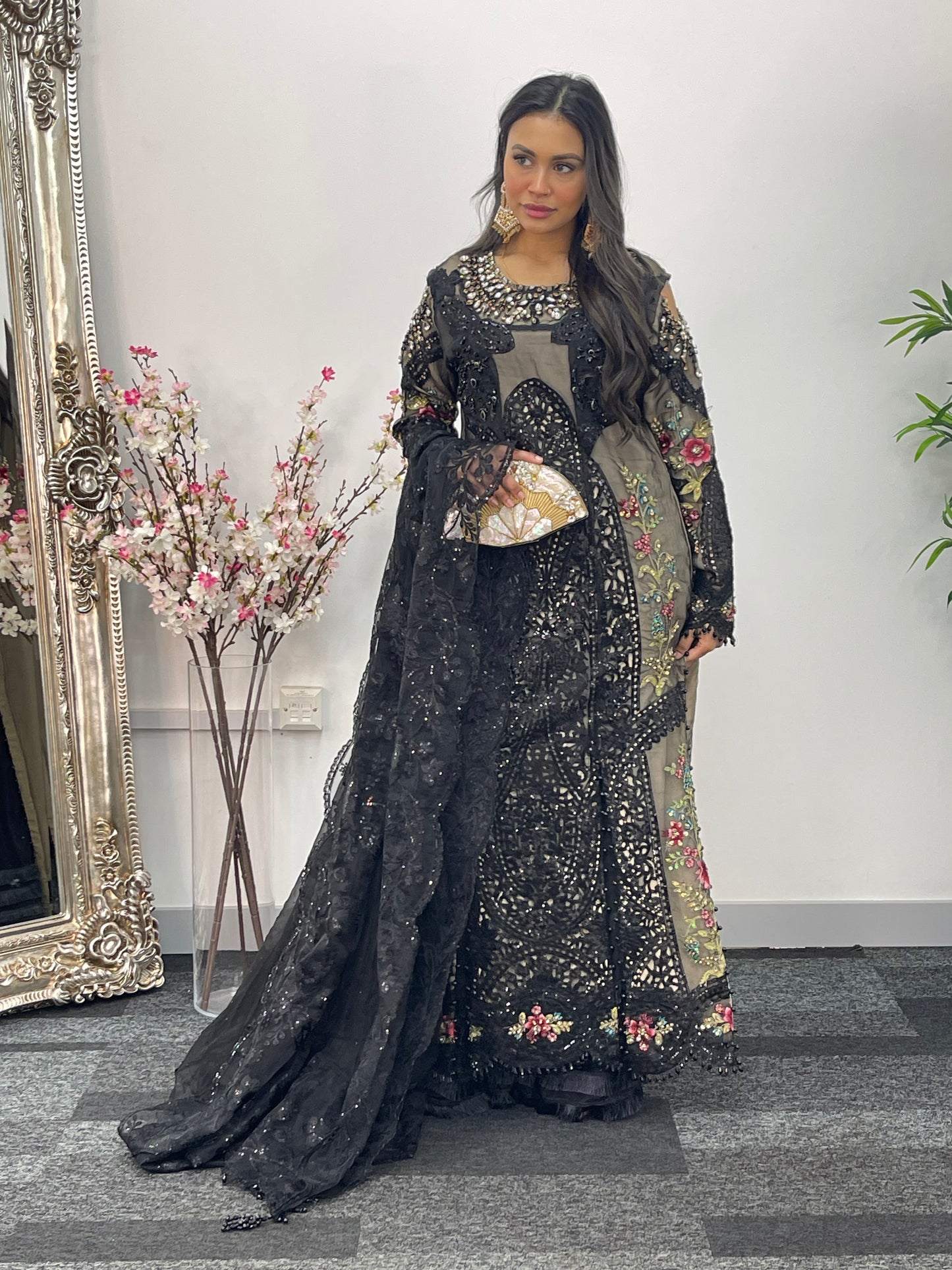 Nagin - Maria B Inspired Embroidered - Black -