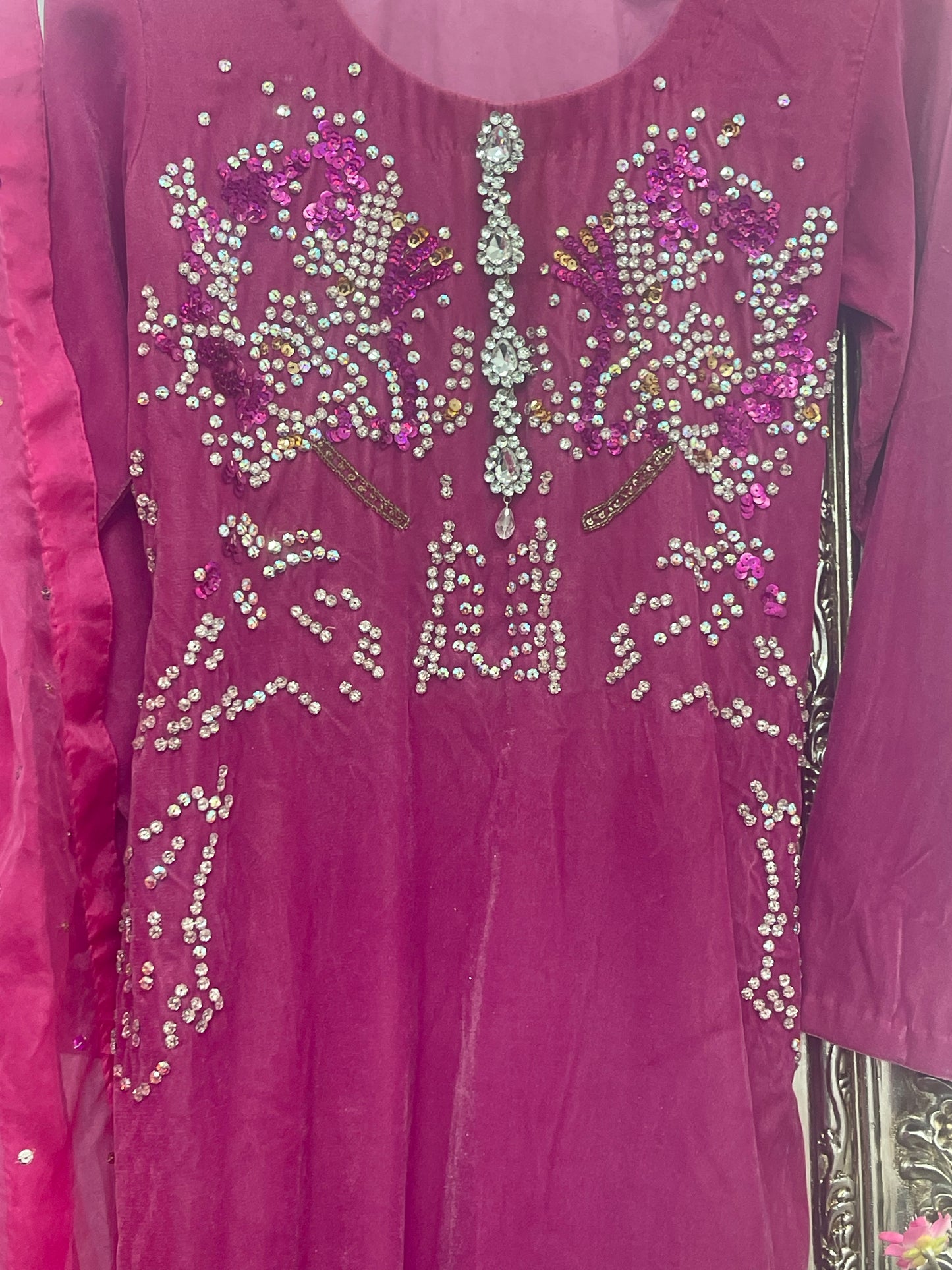 Rang e Gulaab - Hot Pink Velvet - Party Wear