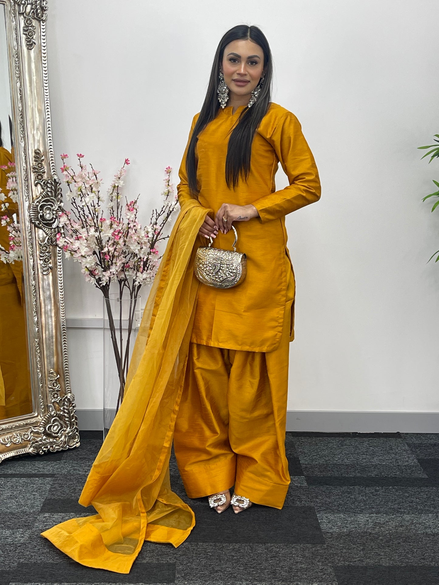 Saba - Farshi Shalwar - mustard