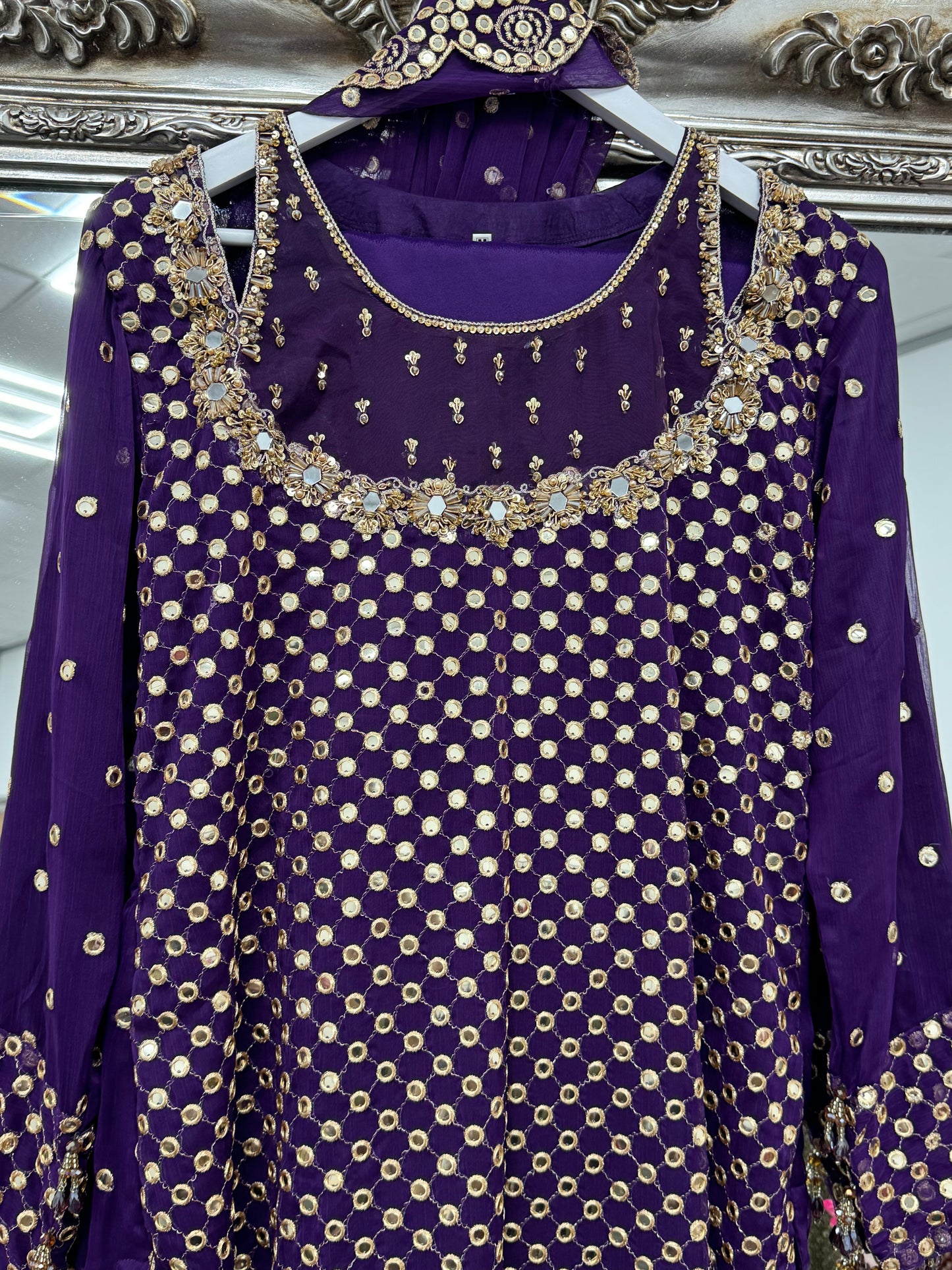 Rim Jhim - Hand Work - Chiffon Party Wear - Black - Maroon -Purple - R
