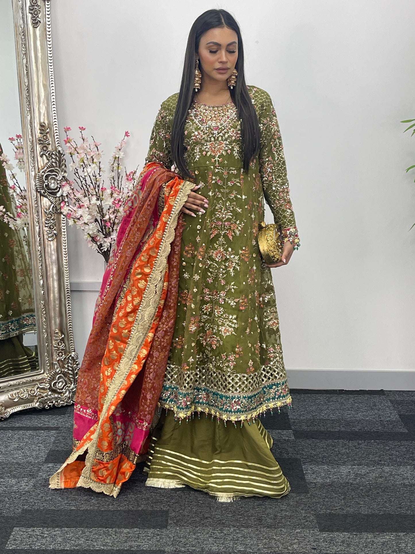 Mehndi - Maria B Inspired Maxi Lehnga